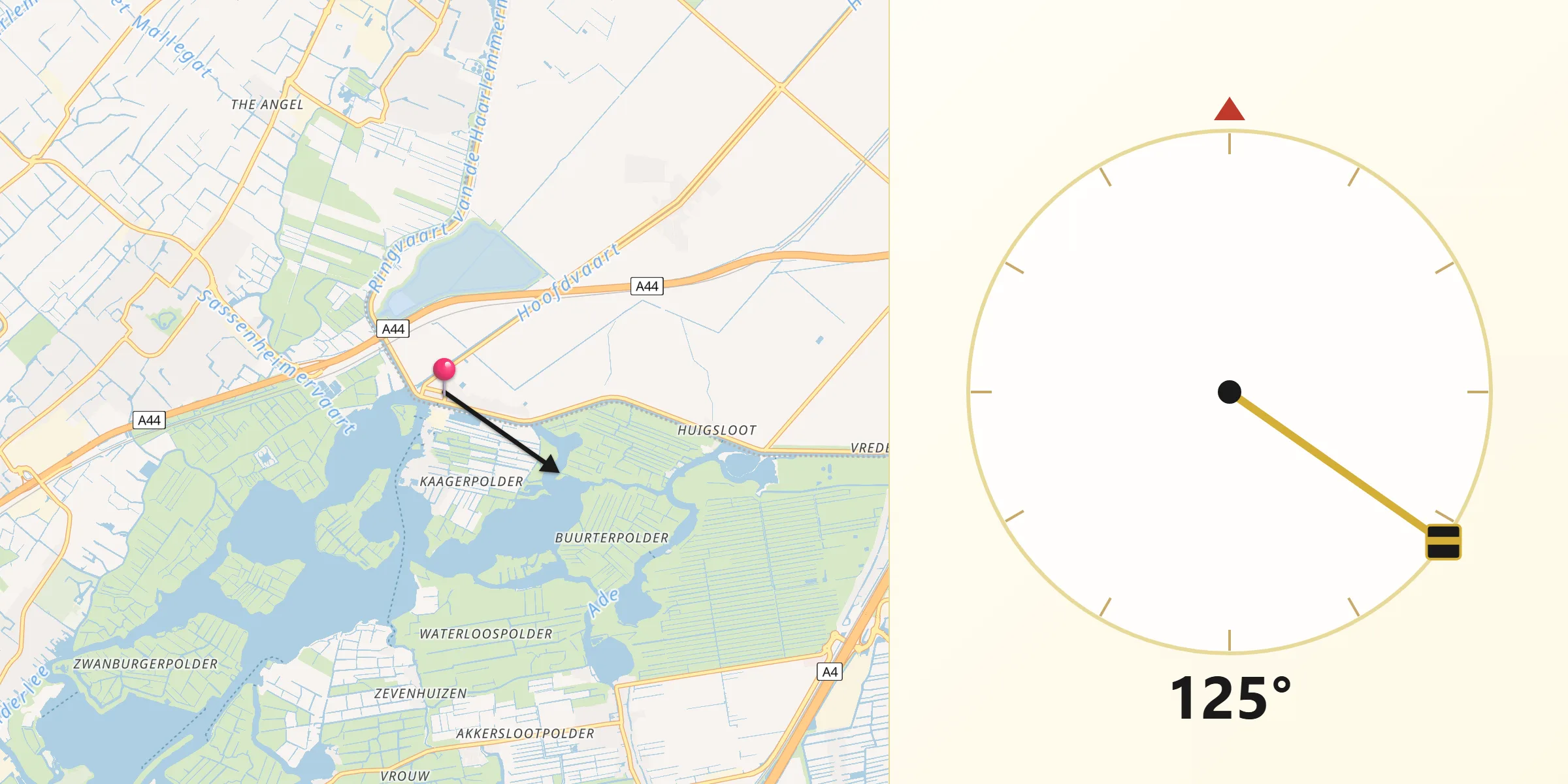 Qibla Richting vanaf Buitenkaag