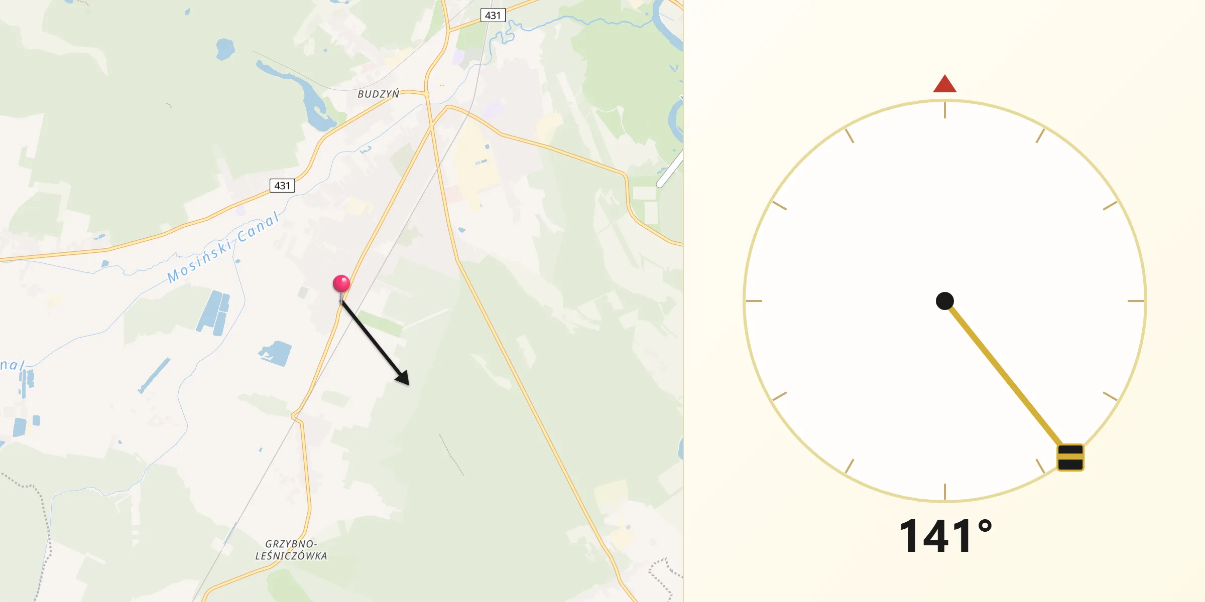 Kierunek Qibla z Krosno