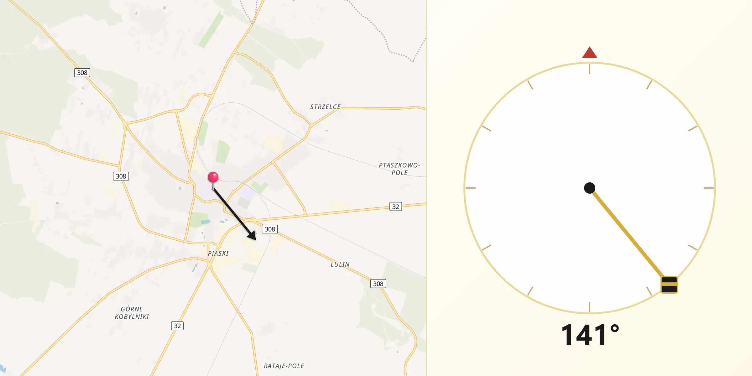 Kierunek Qibla z Grodzisk Wielkopolski