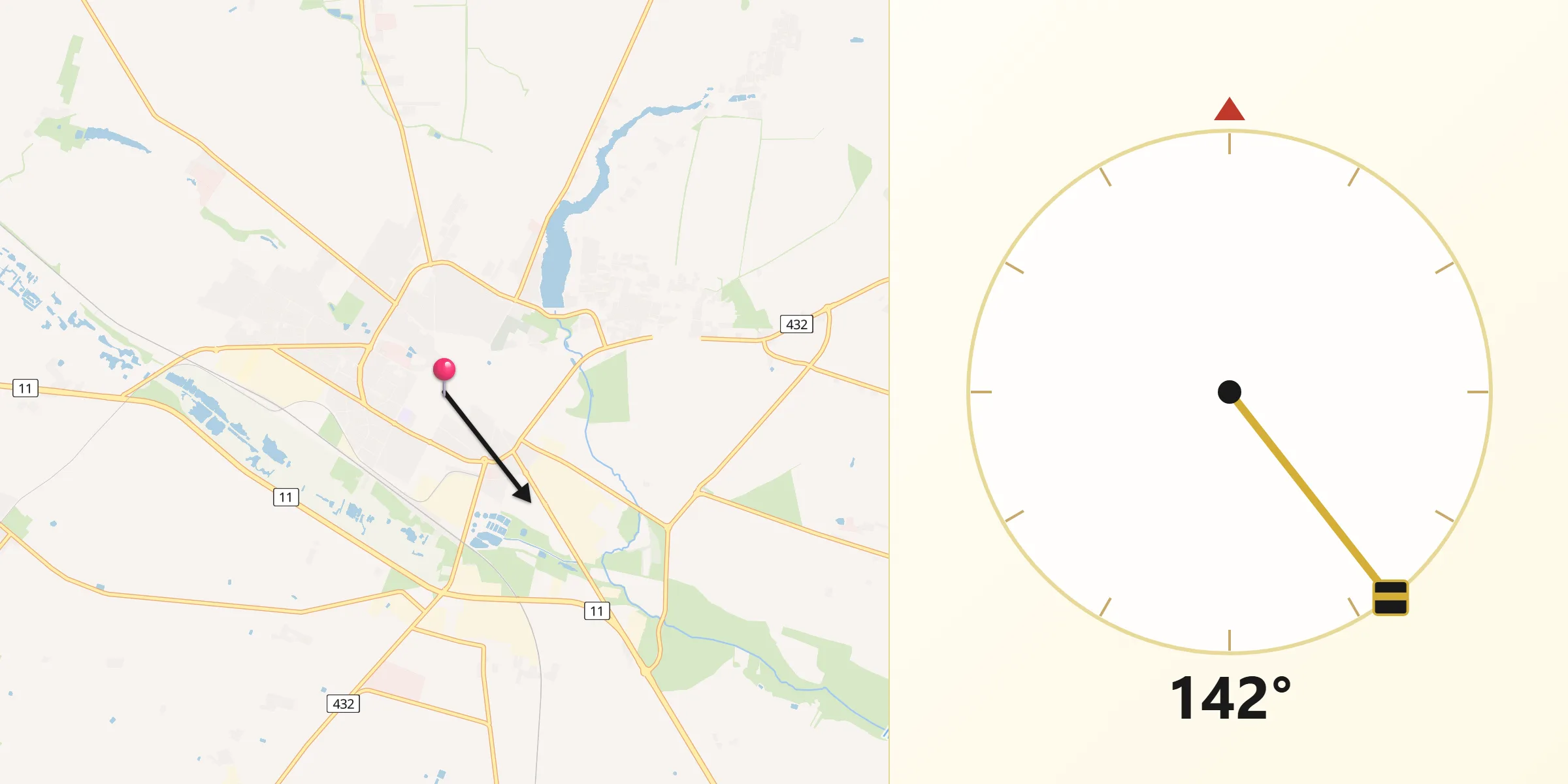 Kierunek Qibla z Środa Wielkopolska