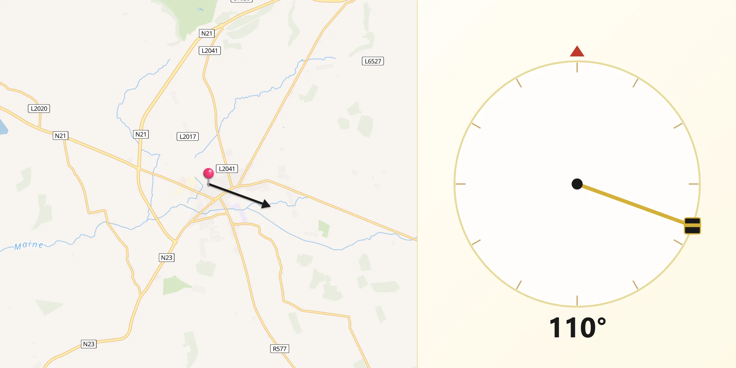 Qibla Direction from Castleisland