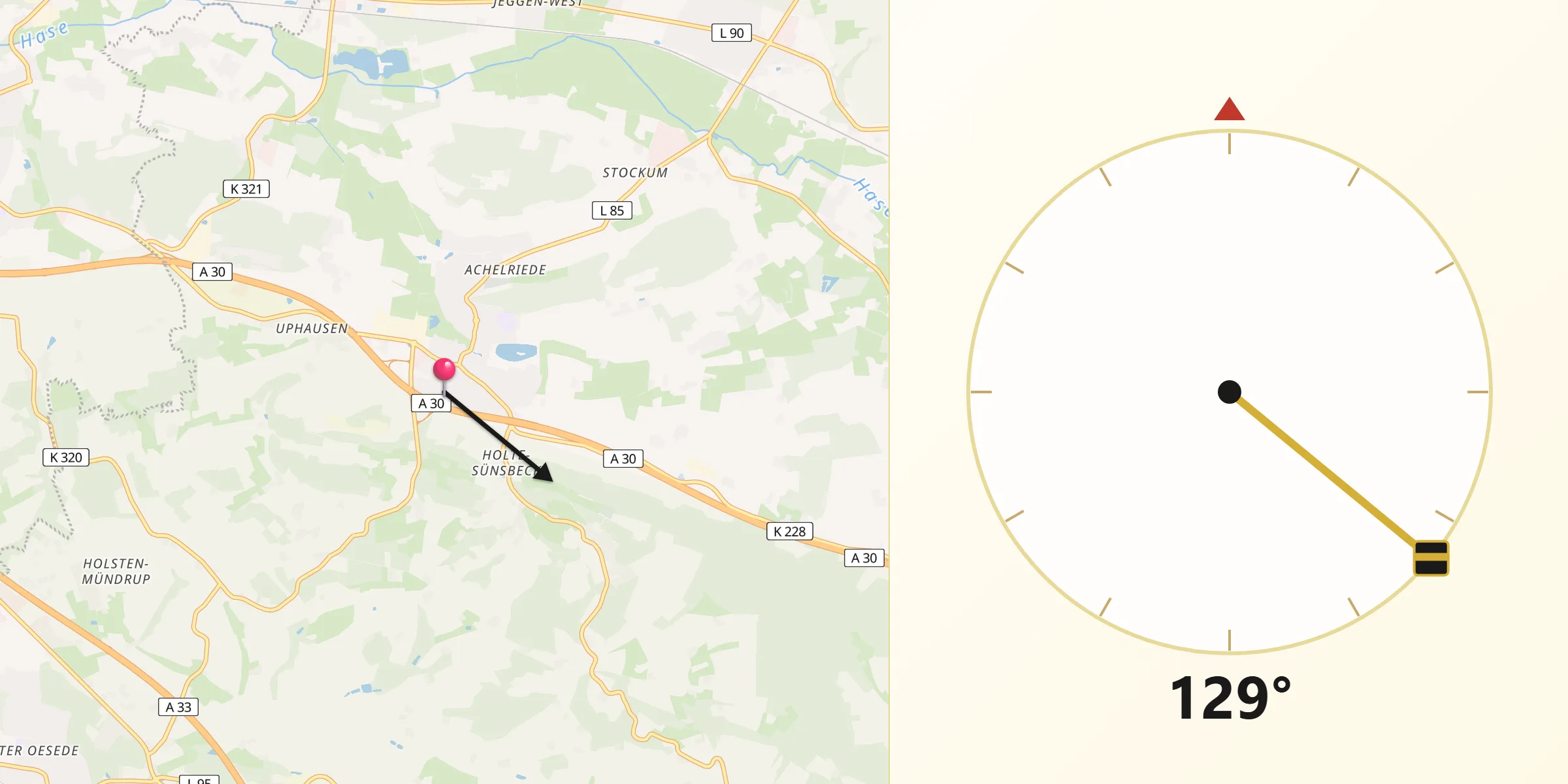 Qibla-Richtung von Bissendorf