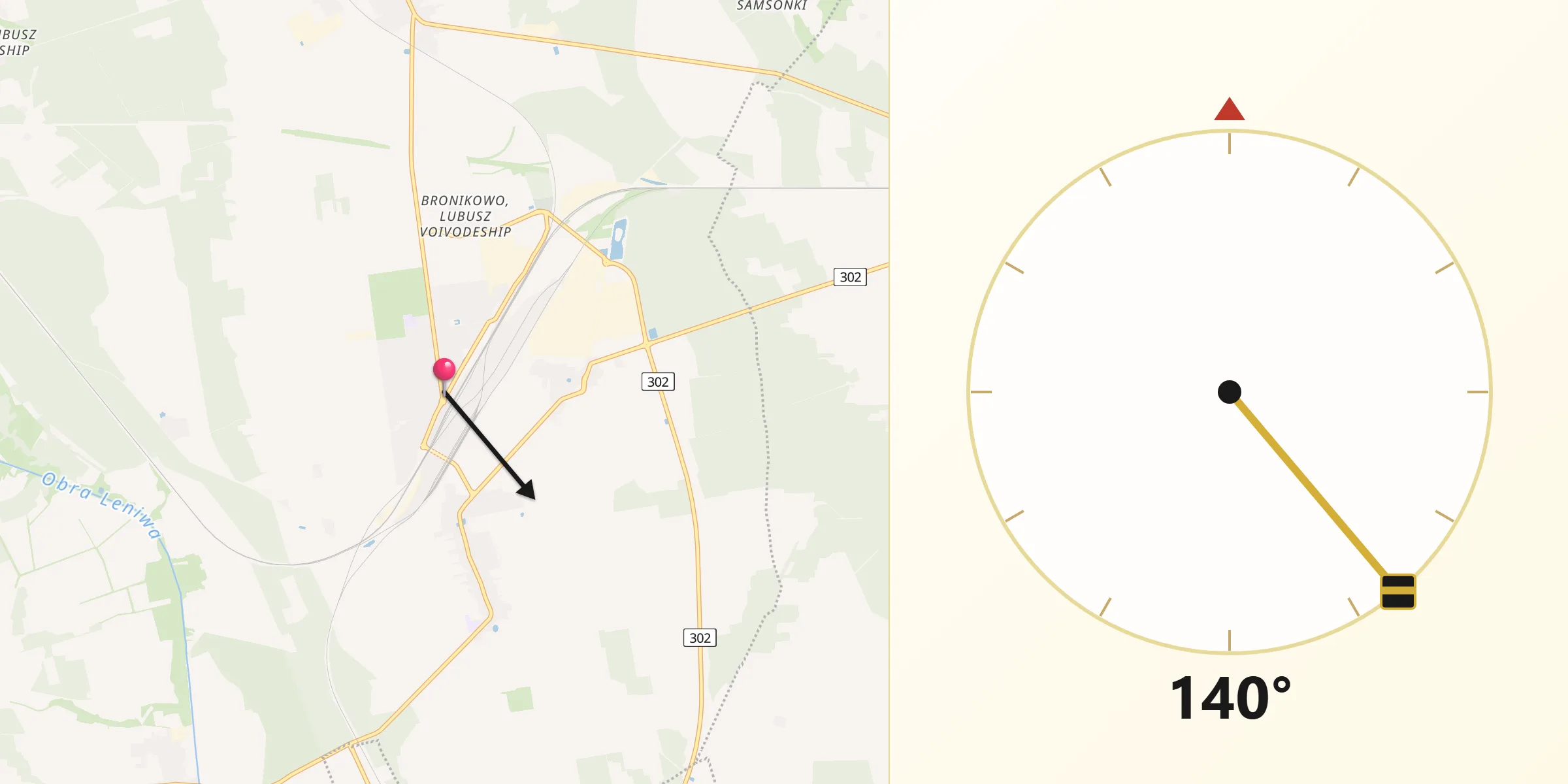 Kierunek Qibla z Zbąszynek