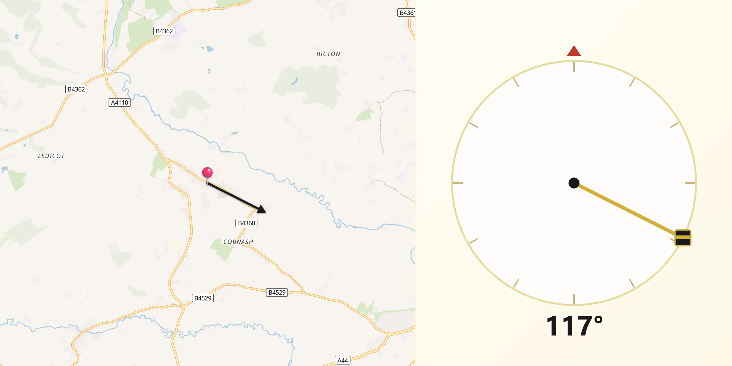Qibla Direction from Kingsland