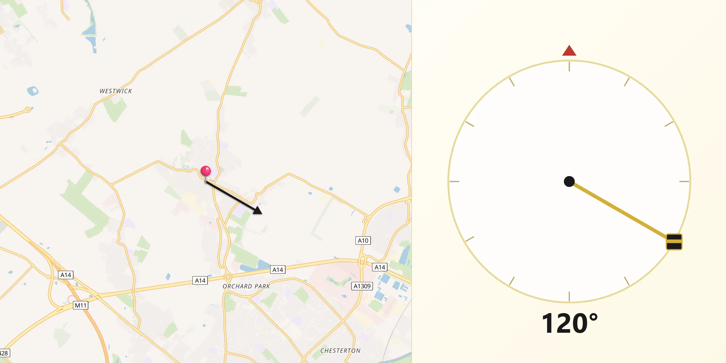 Qibla Direction from Histon