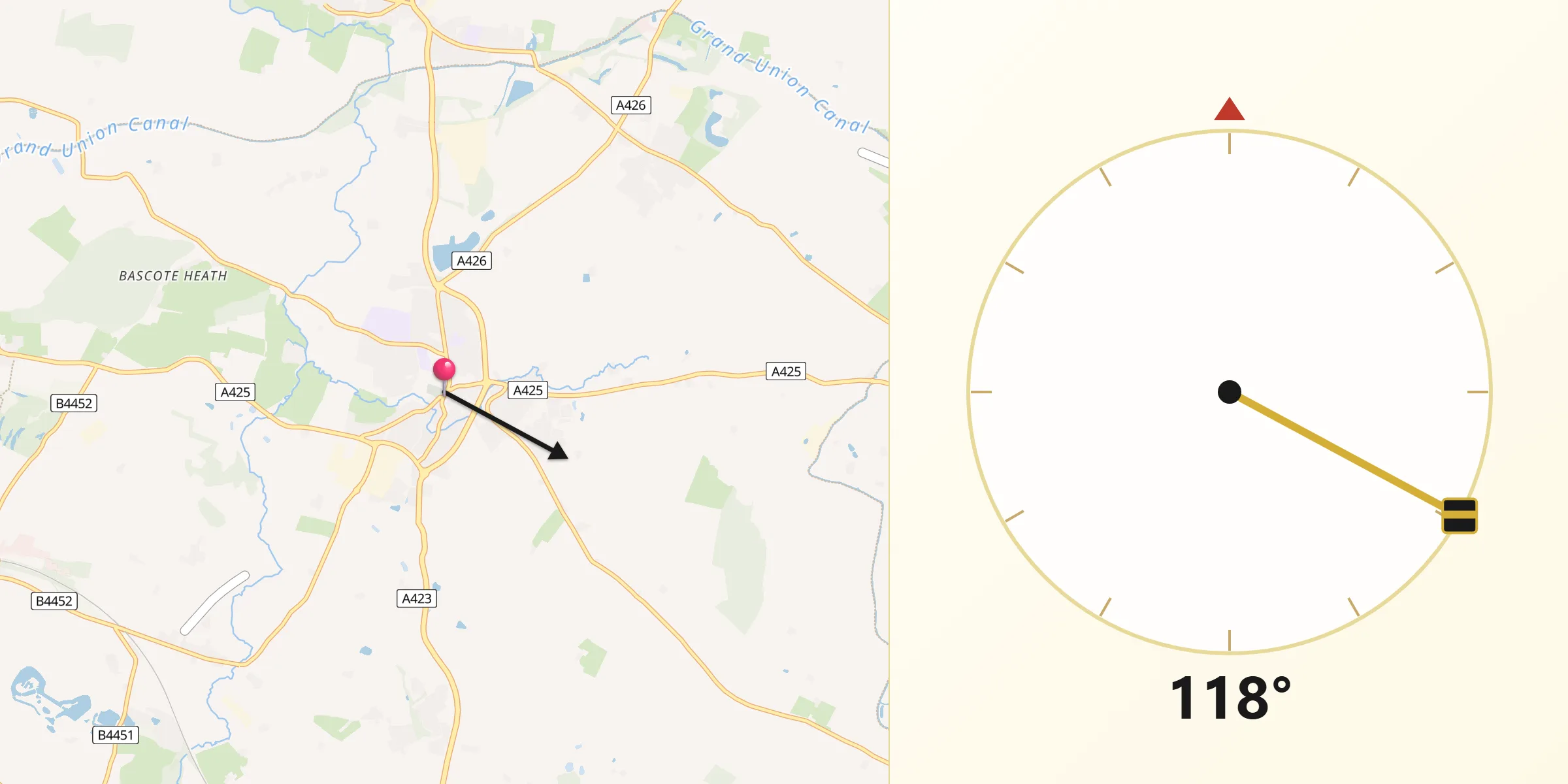 Qibla Direction from Southam