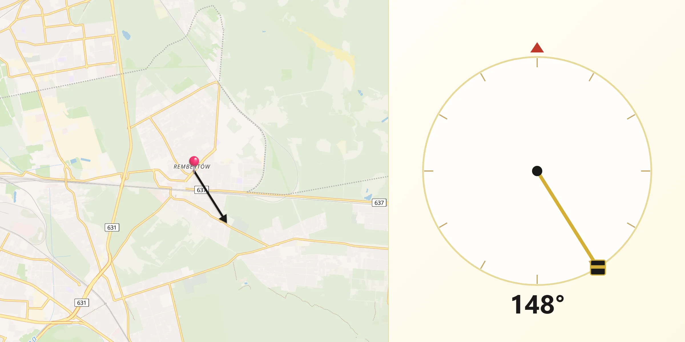 Kierunek Qibla z Rembertów