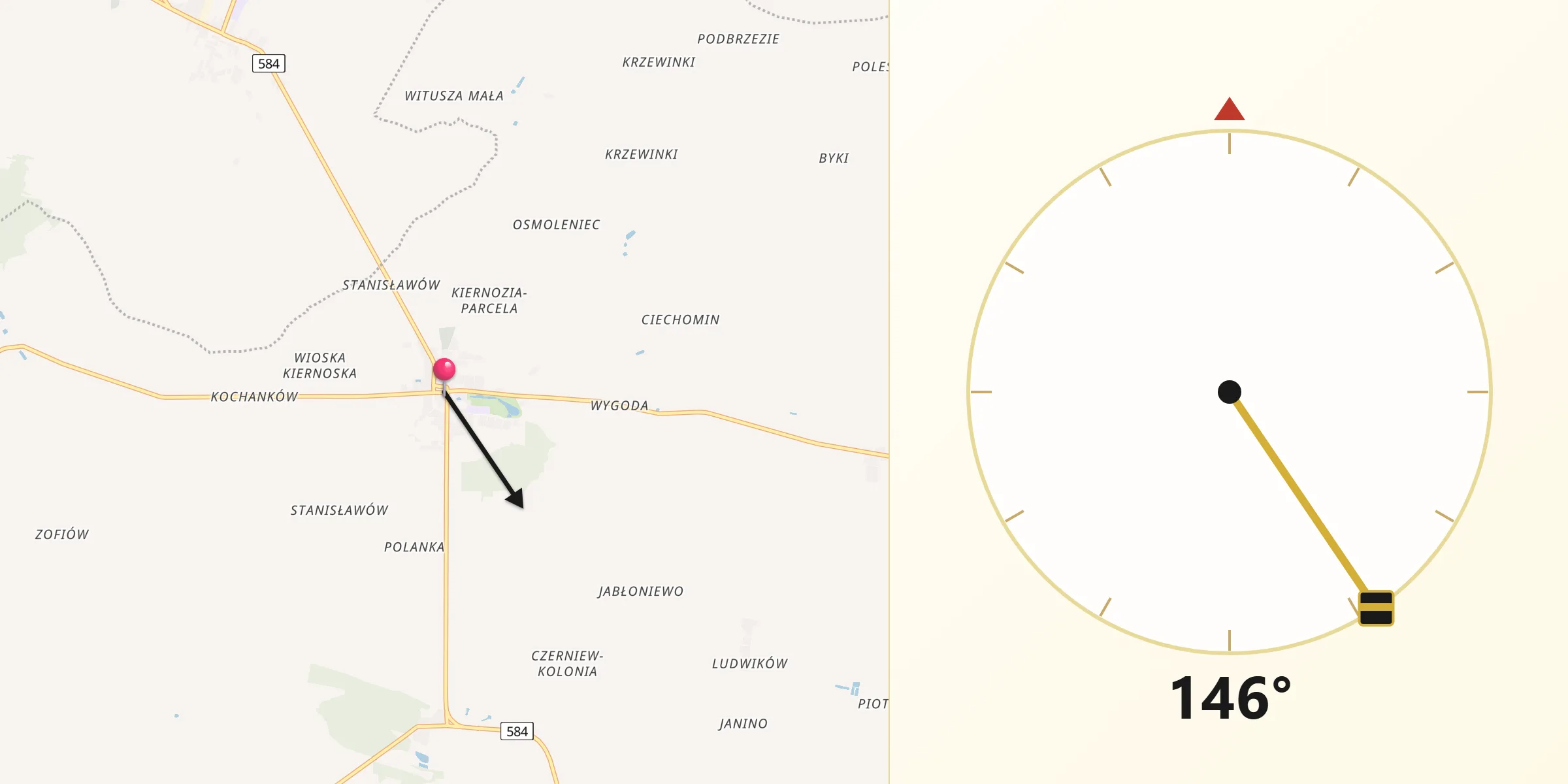 Kierunek Qibla z Kiernozia