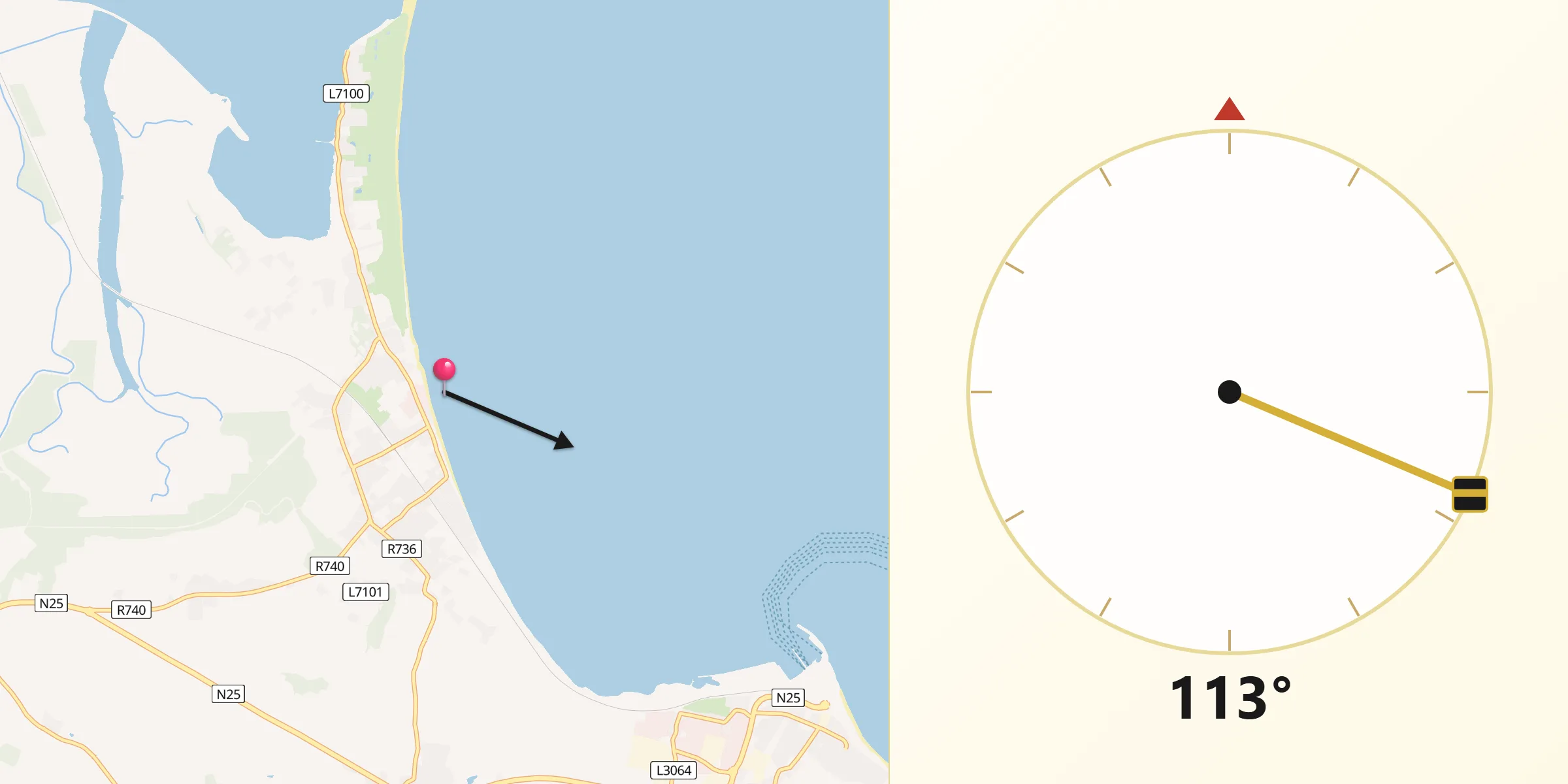 Qibla Direction from Rosslare