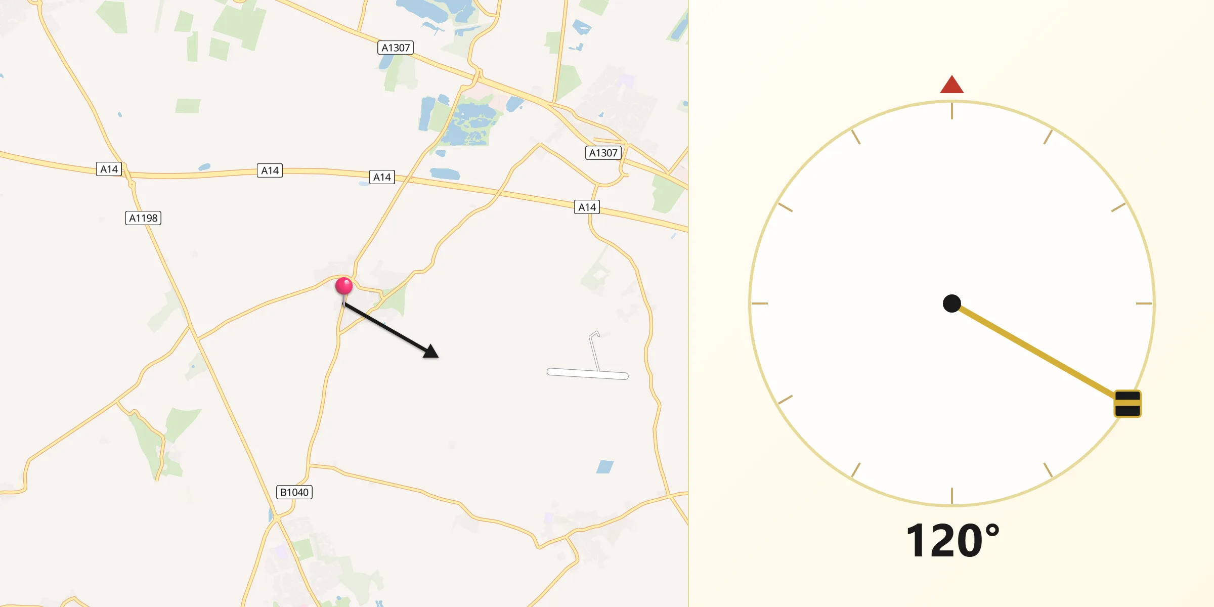 Qibla Direction from Hilton