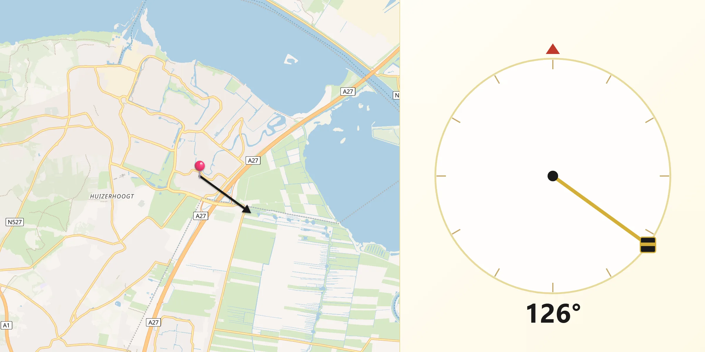 Qibla Richting vanaf Bijvanck