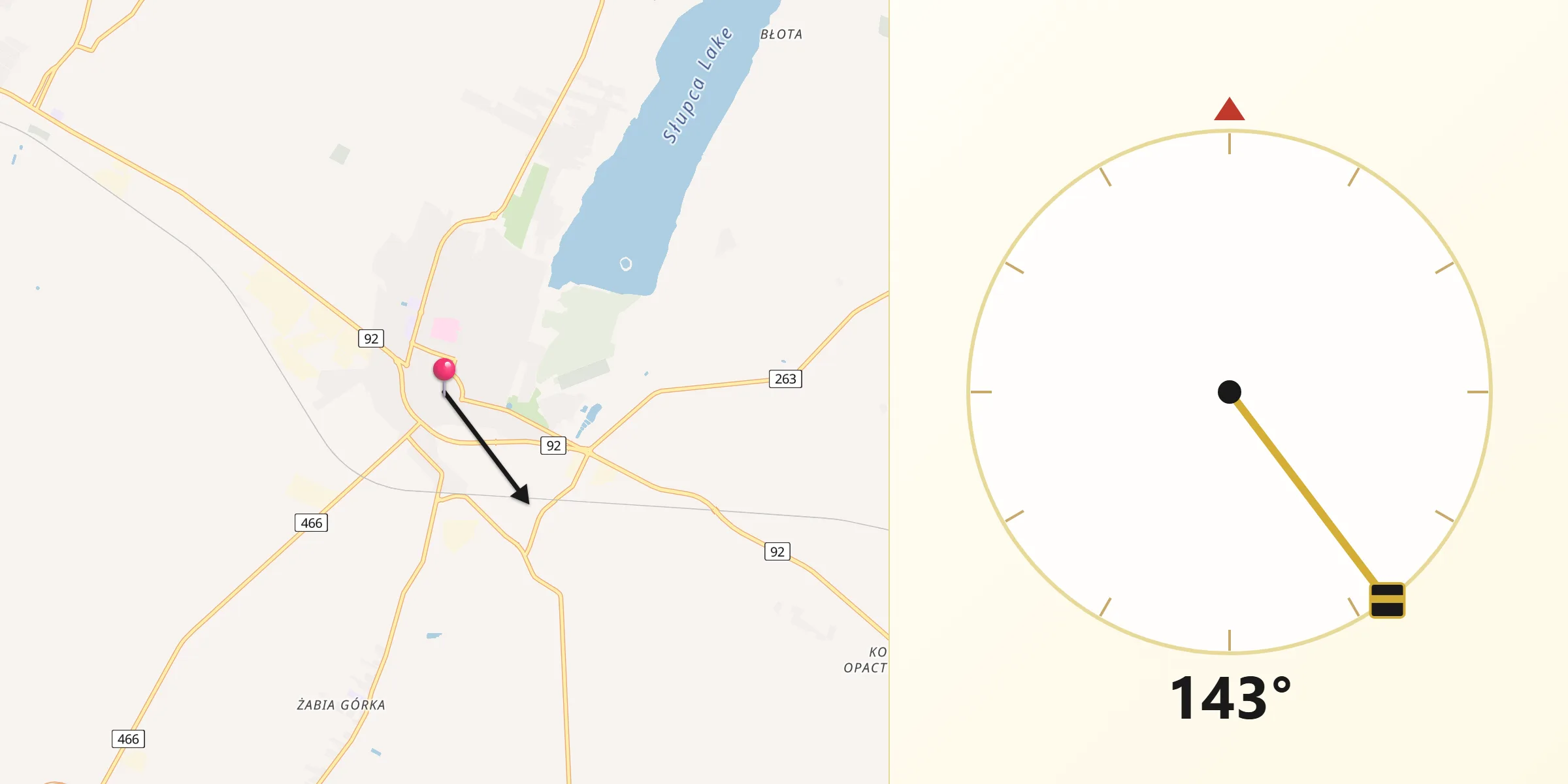 Kierunek Qibla z Słupca