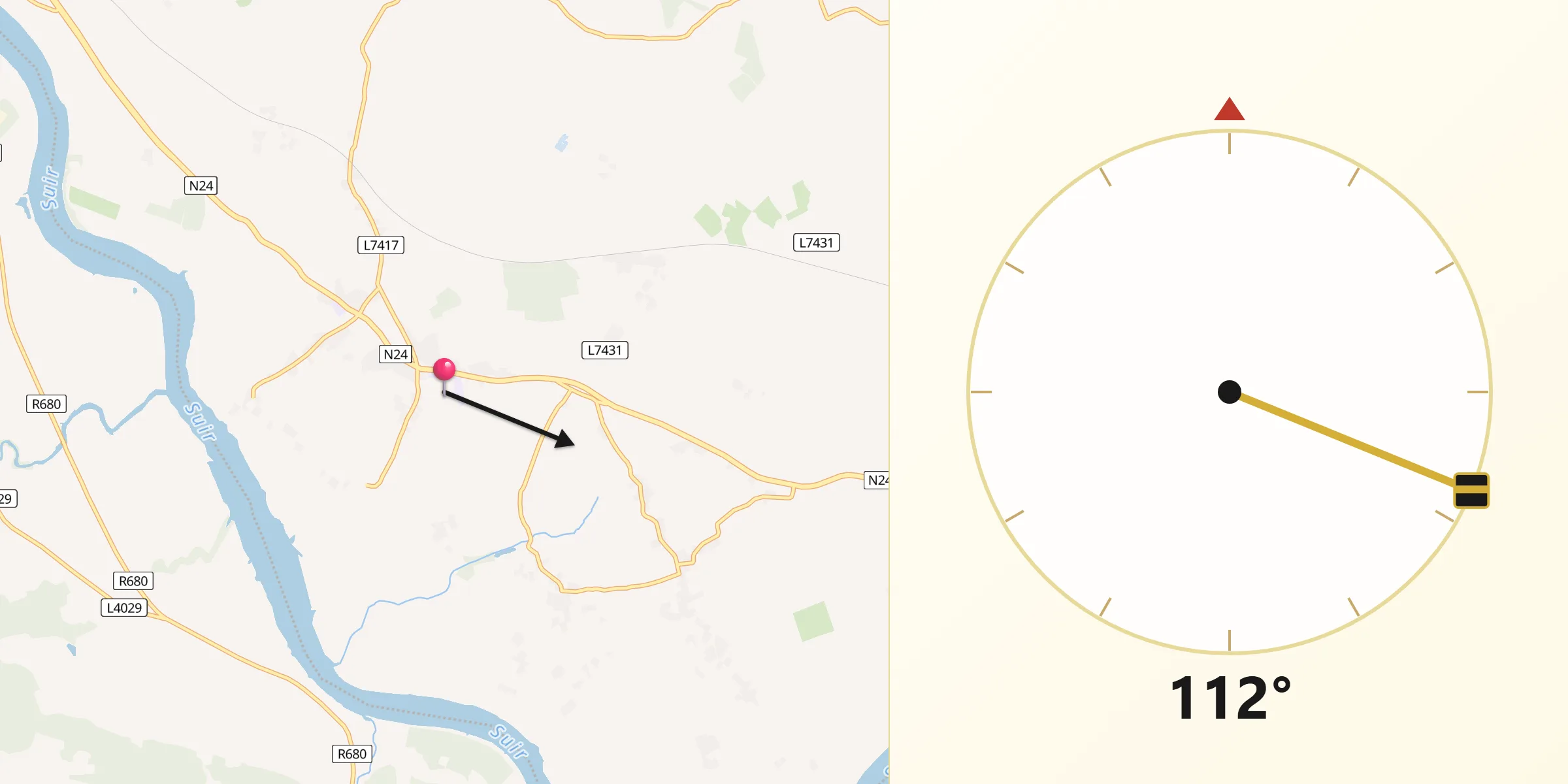Qibla Direction from Mooncoin