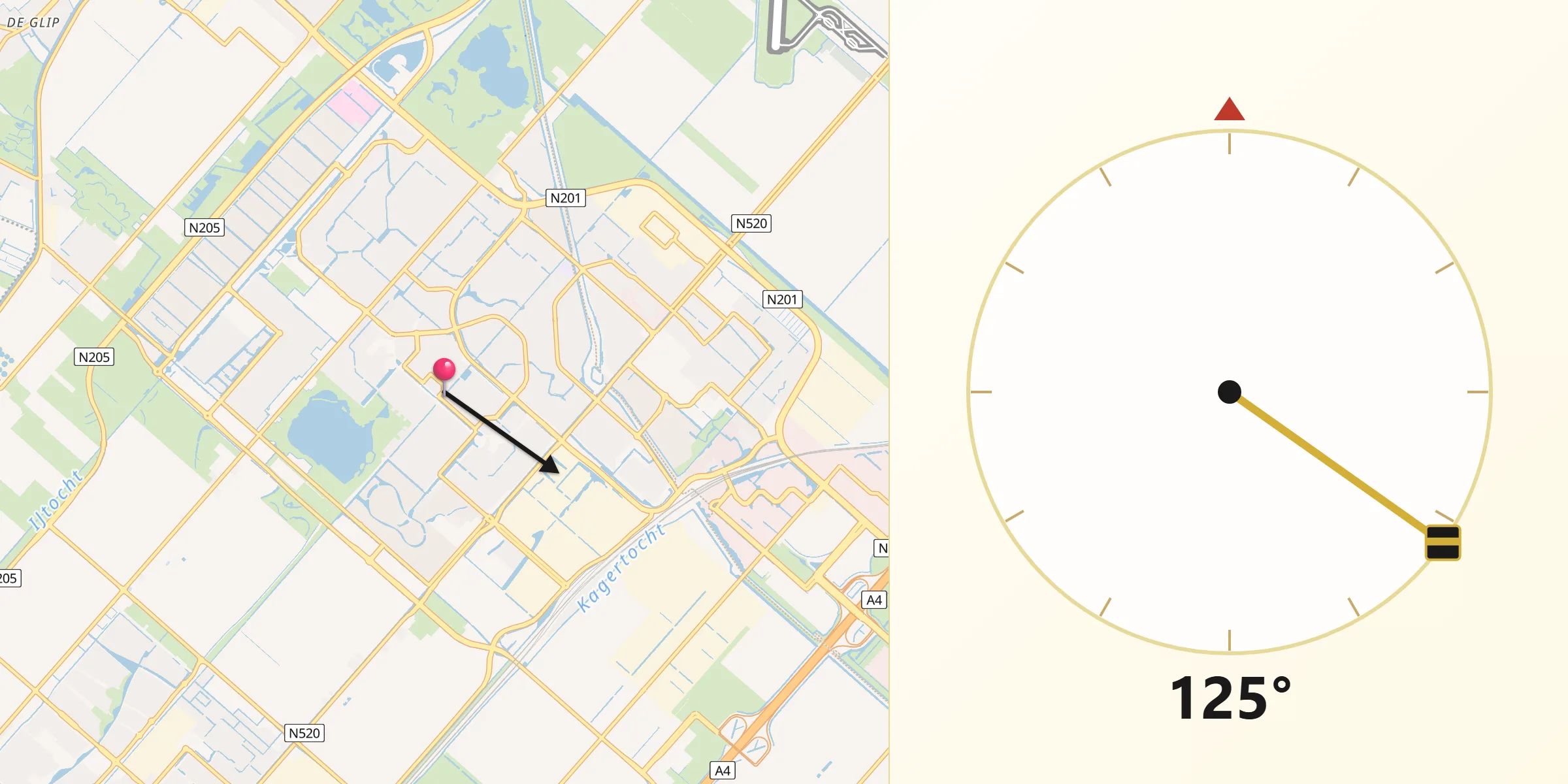 Qibla Richting vanaf Haarlemmermeer