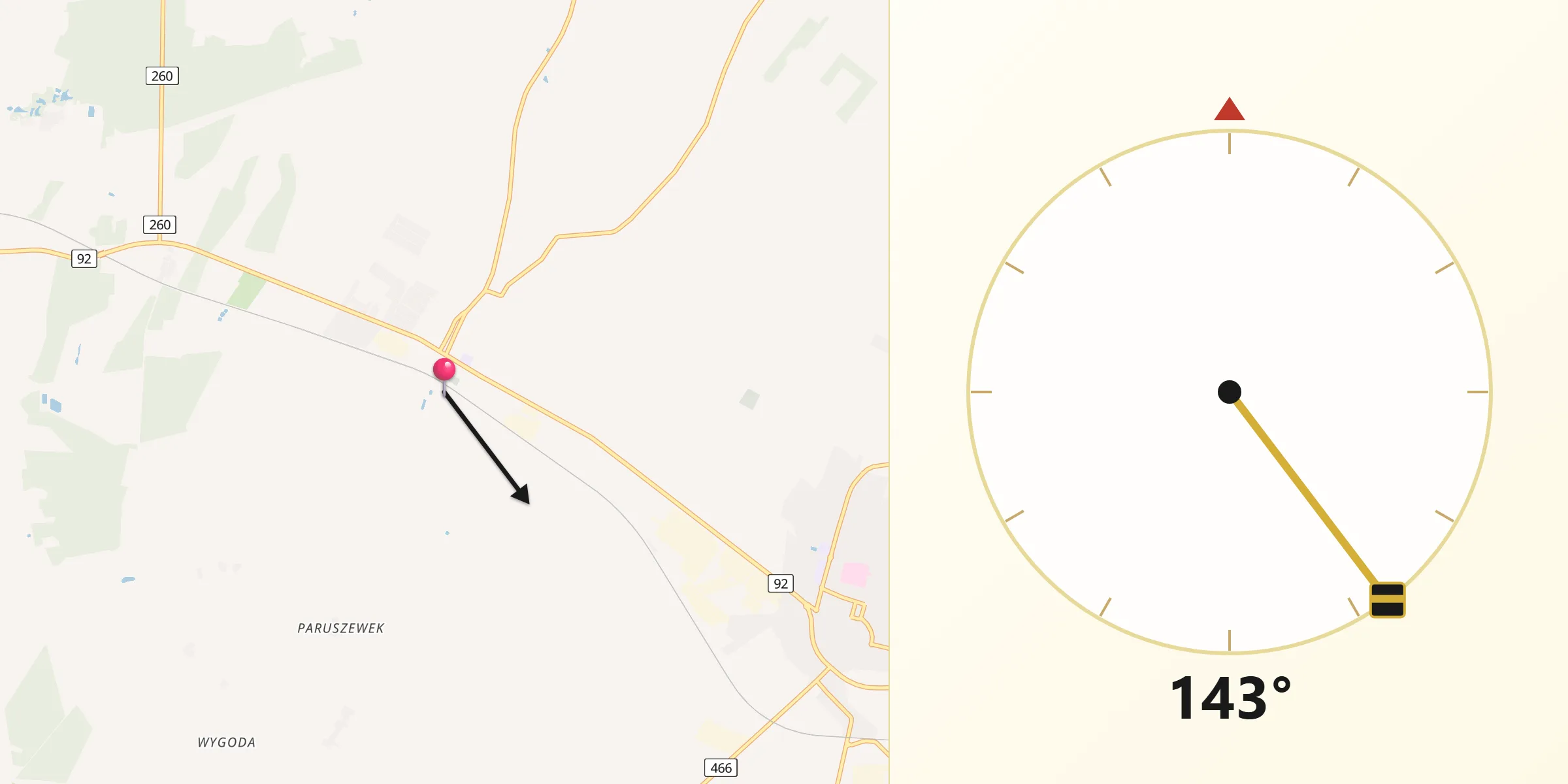 Kierunek Qibla z Strzałkowo