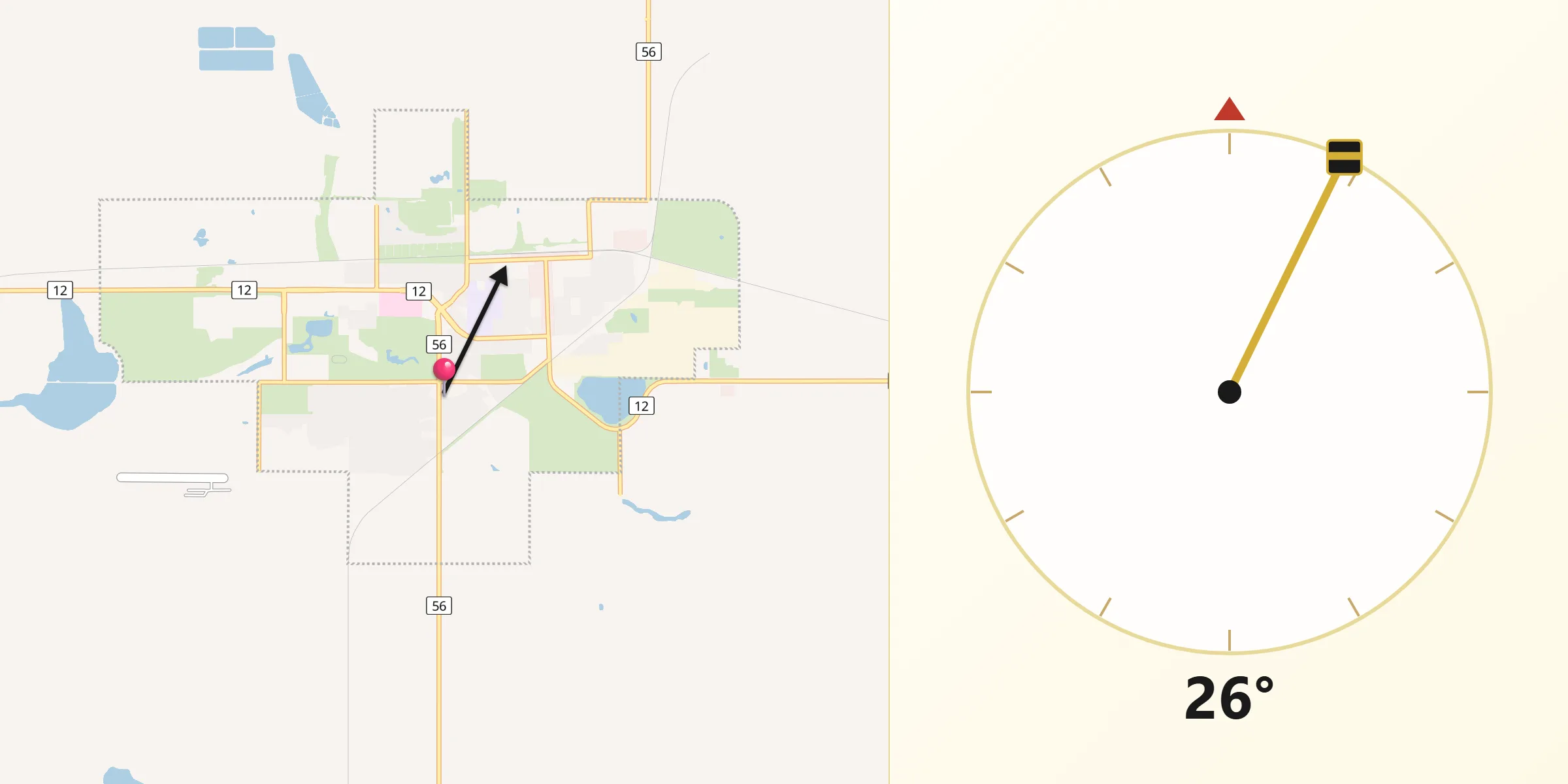 Qibla Direction from Stettler