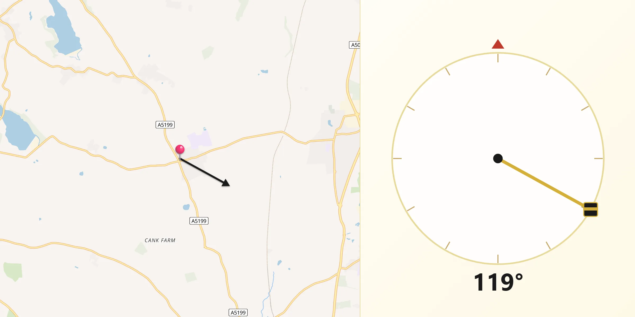Qibla Direction from Spratton