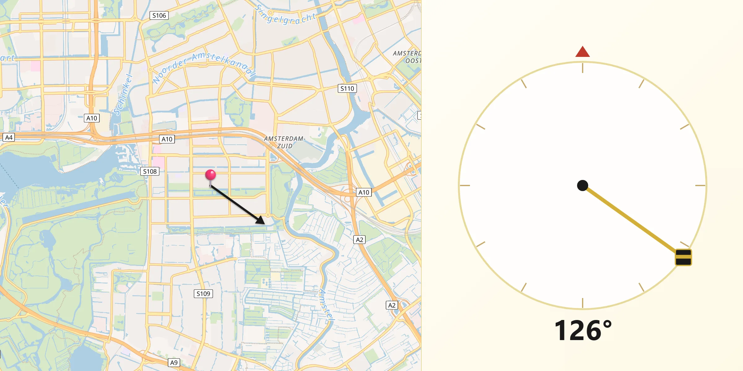 Qibla Richting vanaf Buitenveldert