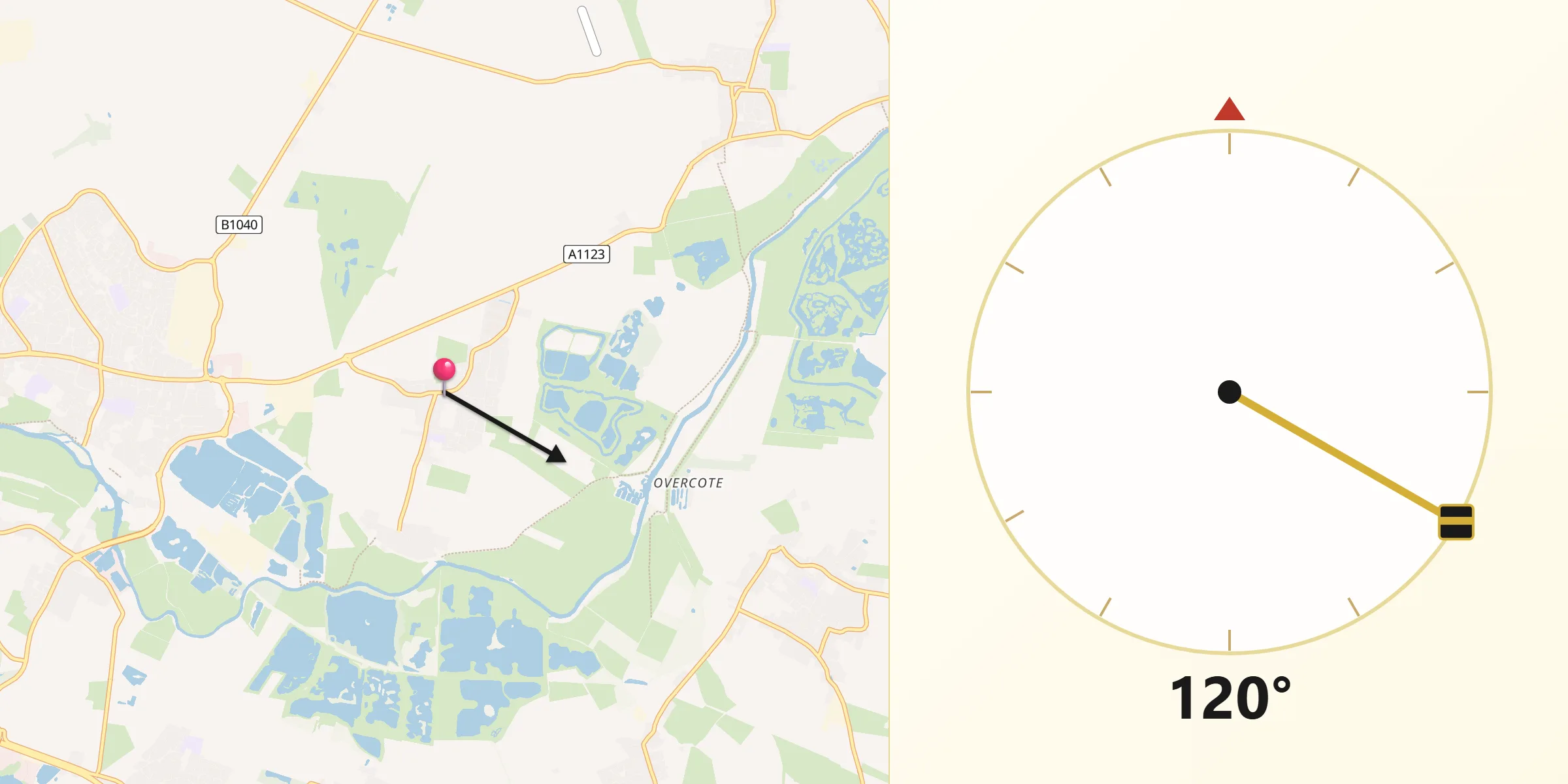 Qibla Direction from Needingworth
