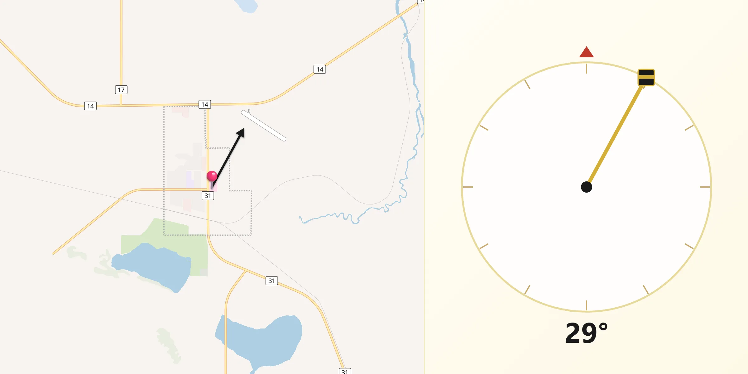 Qibla Direction from Macklin