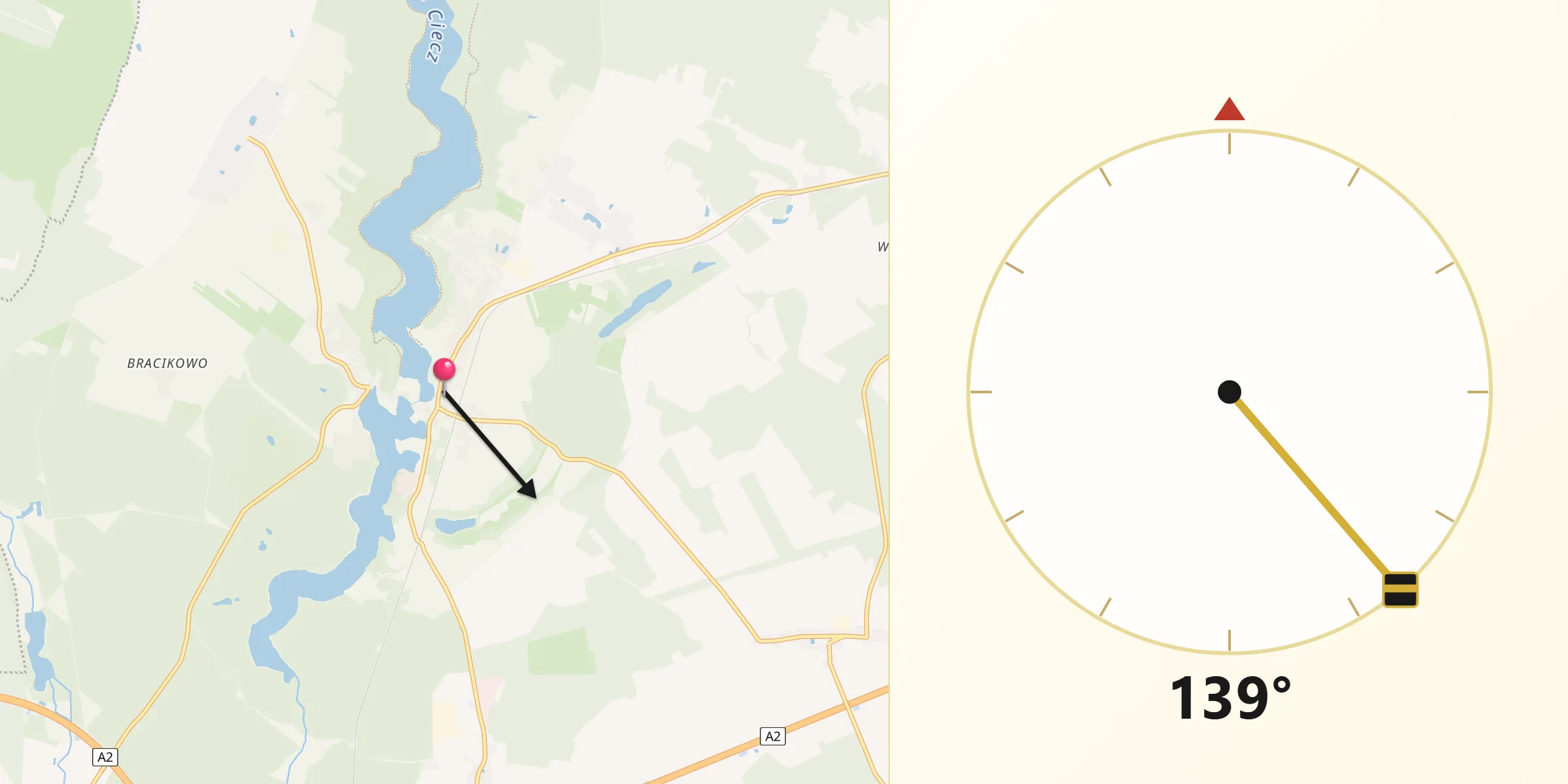 Kierunek Qibla z Łagów