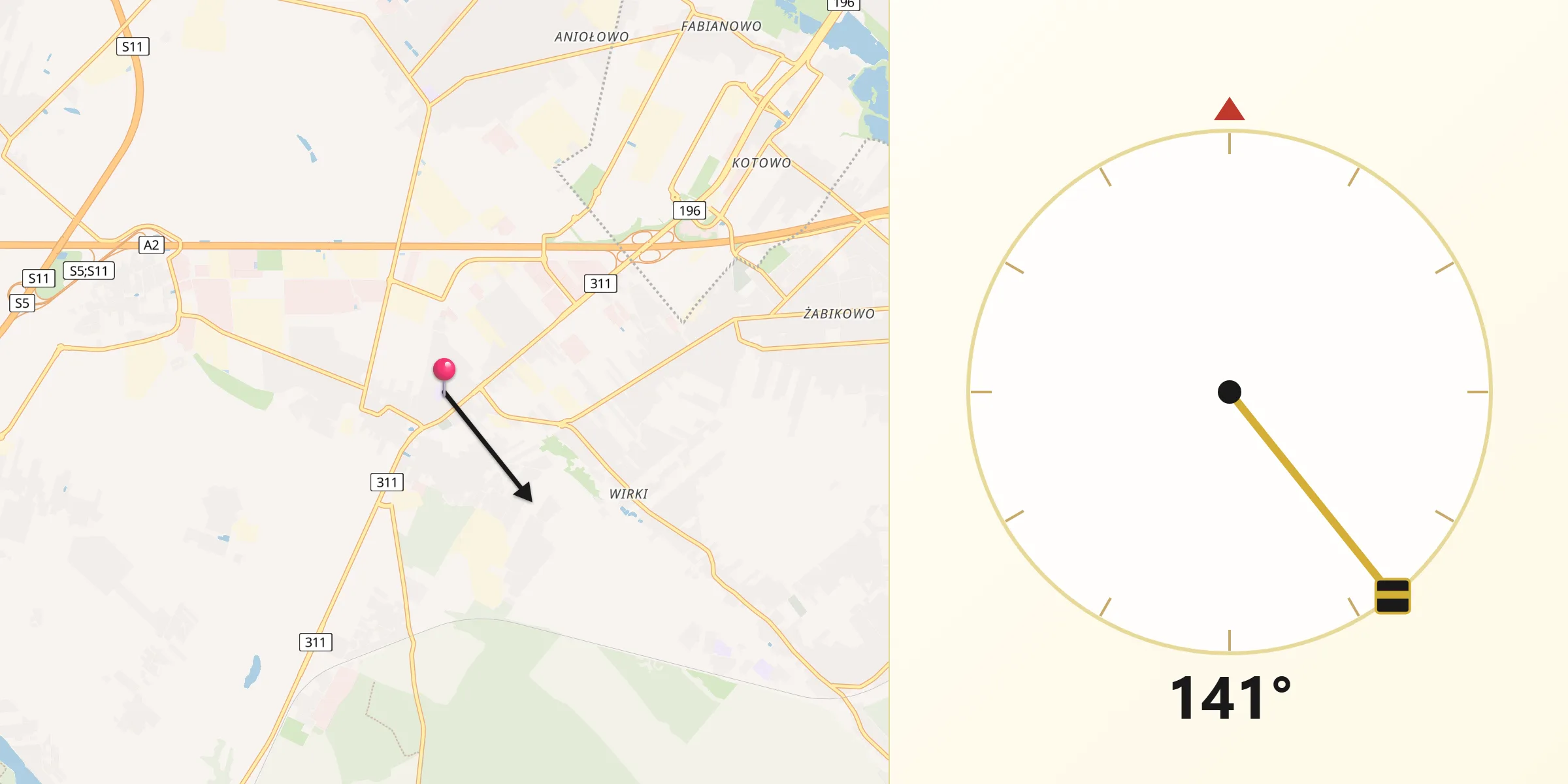 Kierunek Qibla z Komorniki