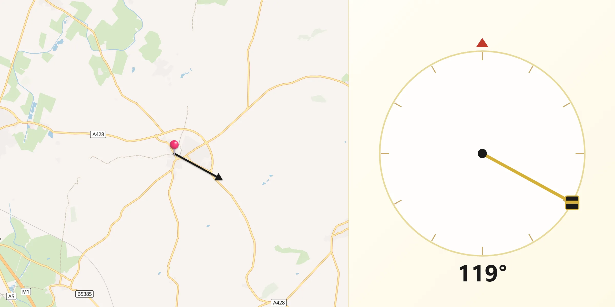Qibla Direction from West Haddon