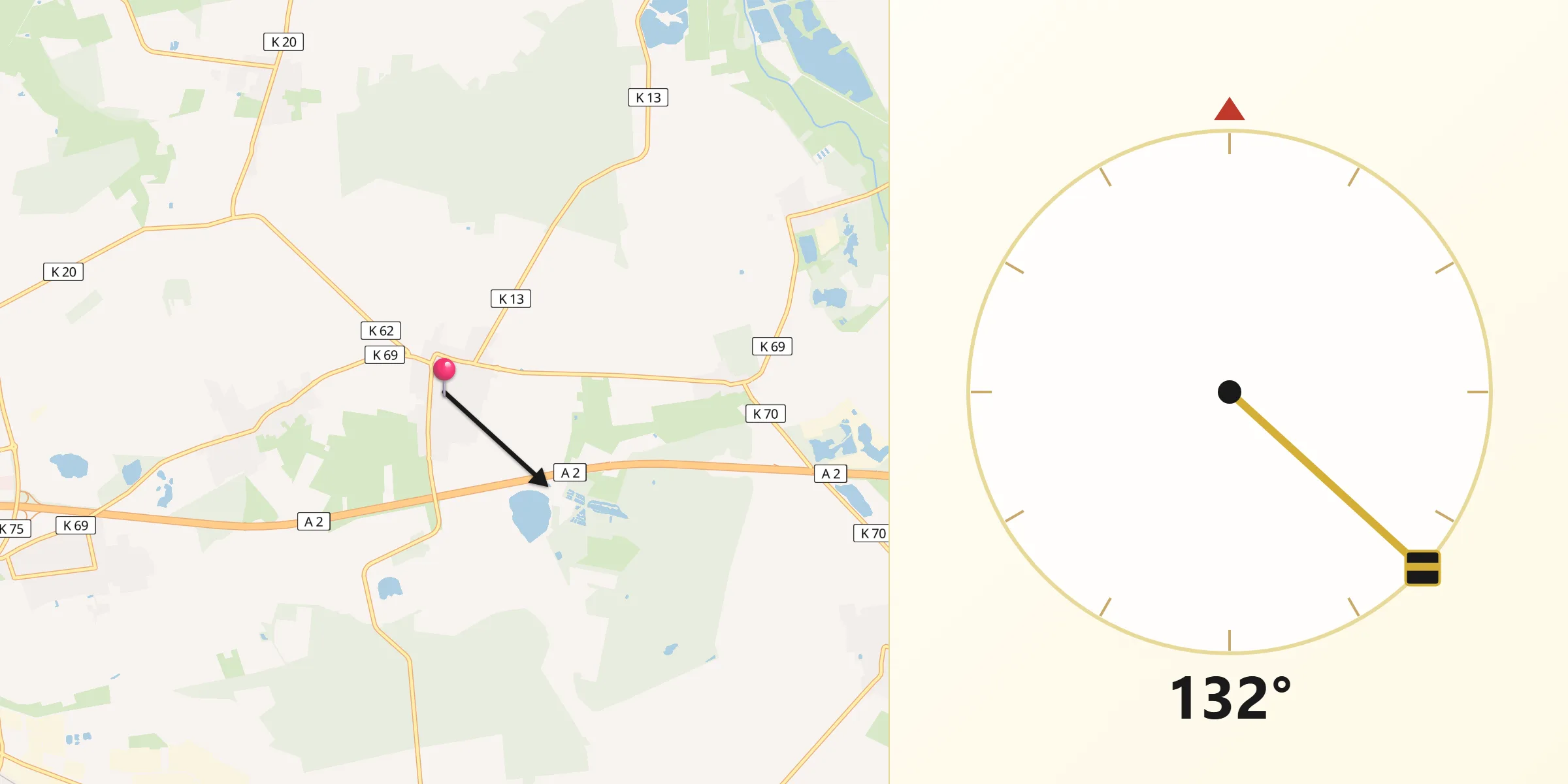 Qibla-Richtung von Meerdorf