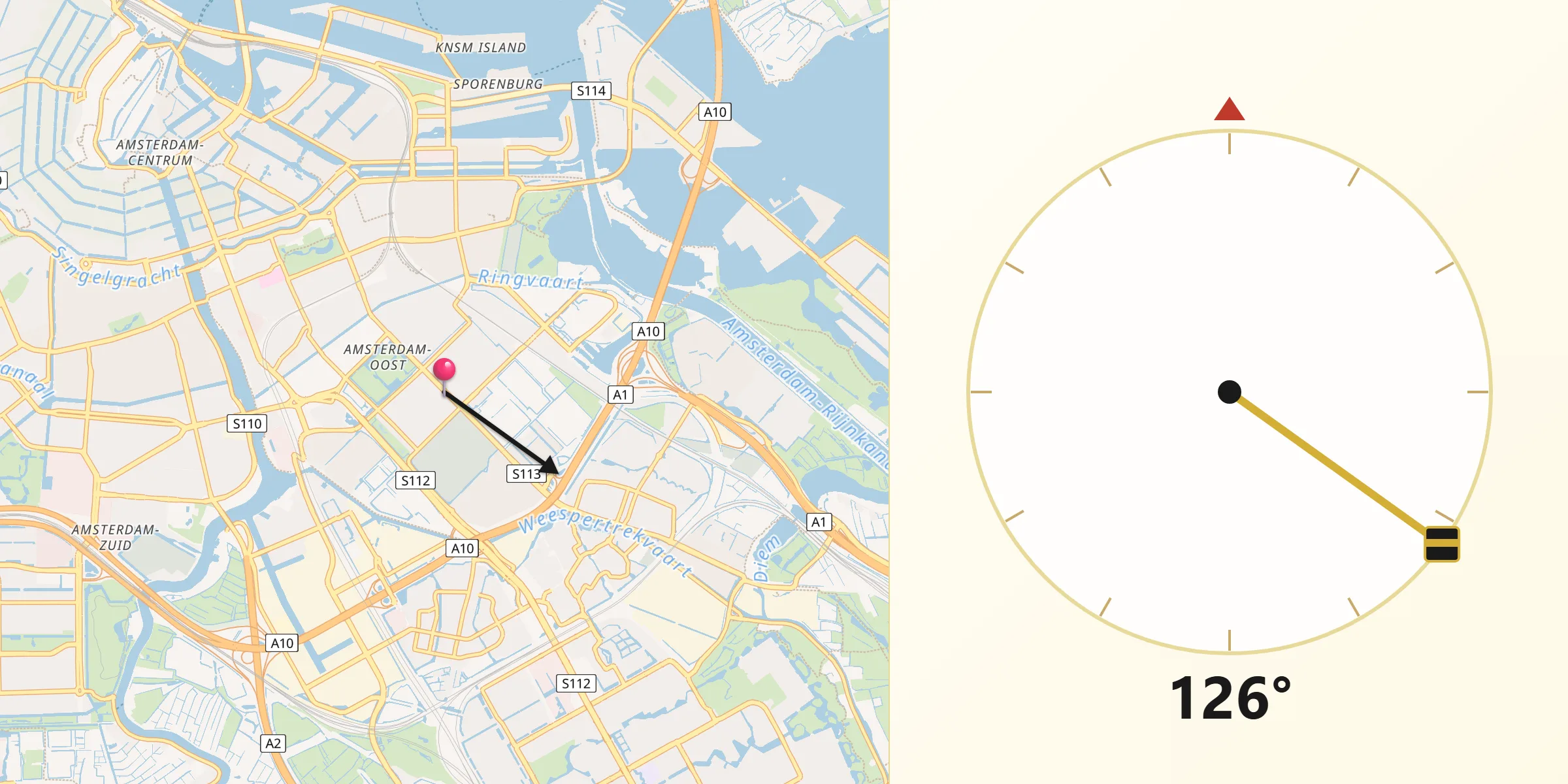 Qibla Richting vanaf Watergraafsmeer