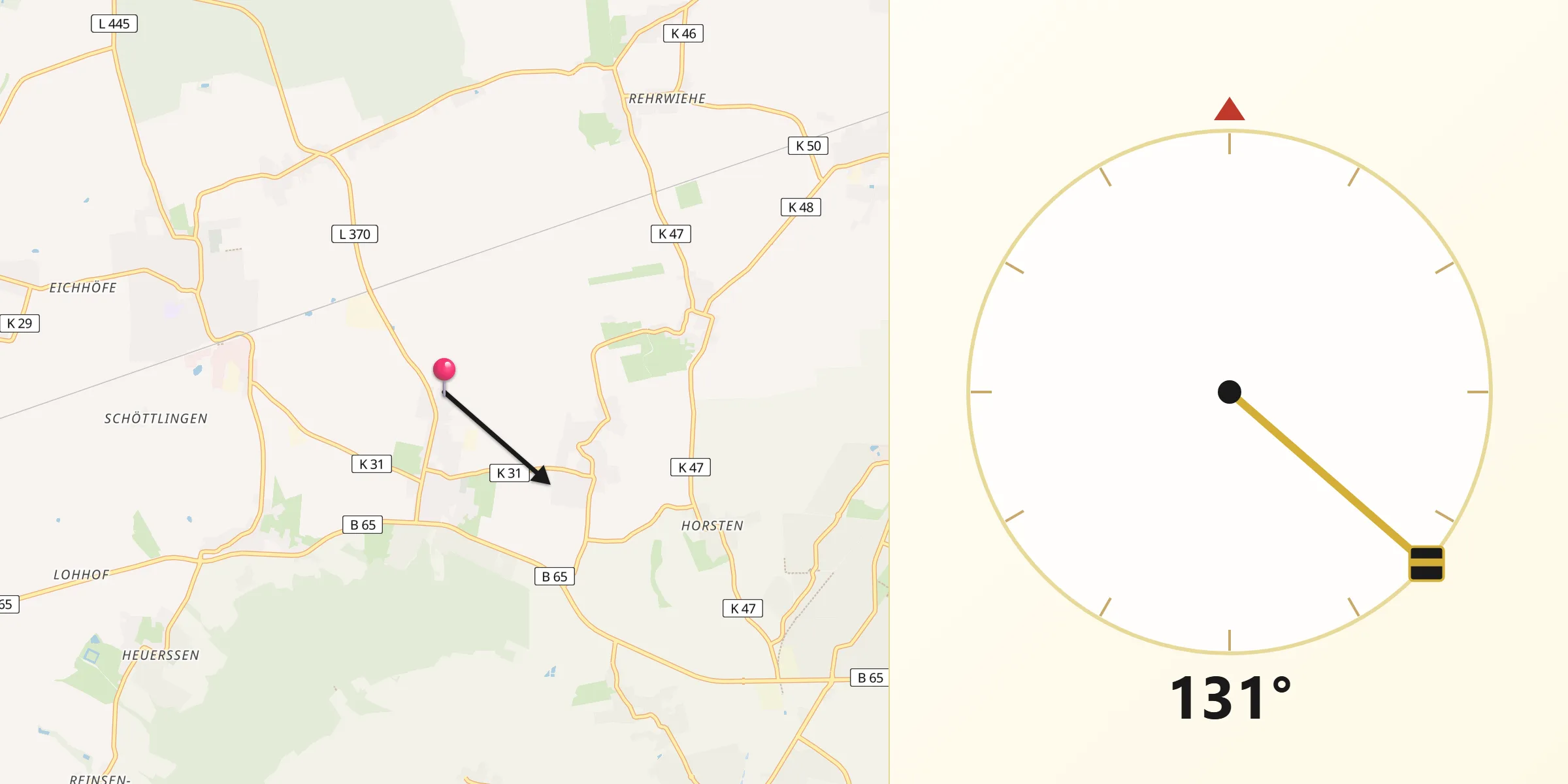 Qibla-Richtung von Beckedorf