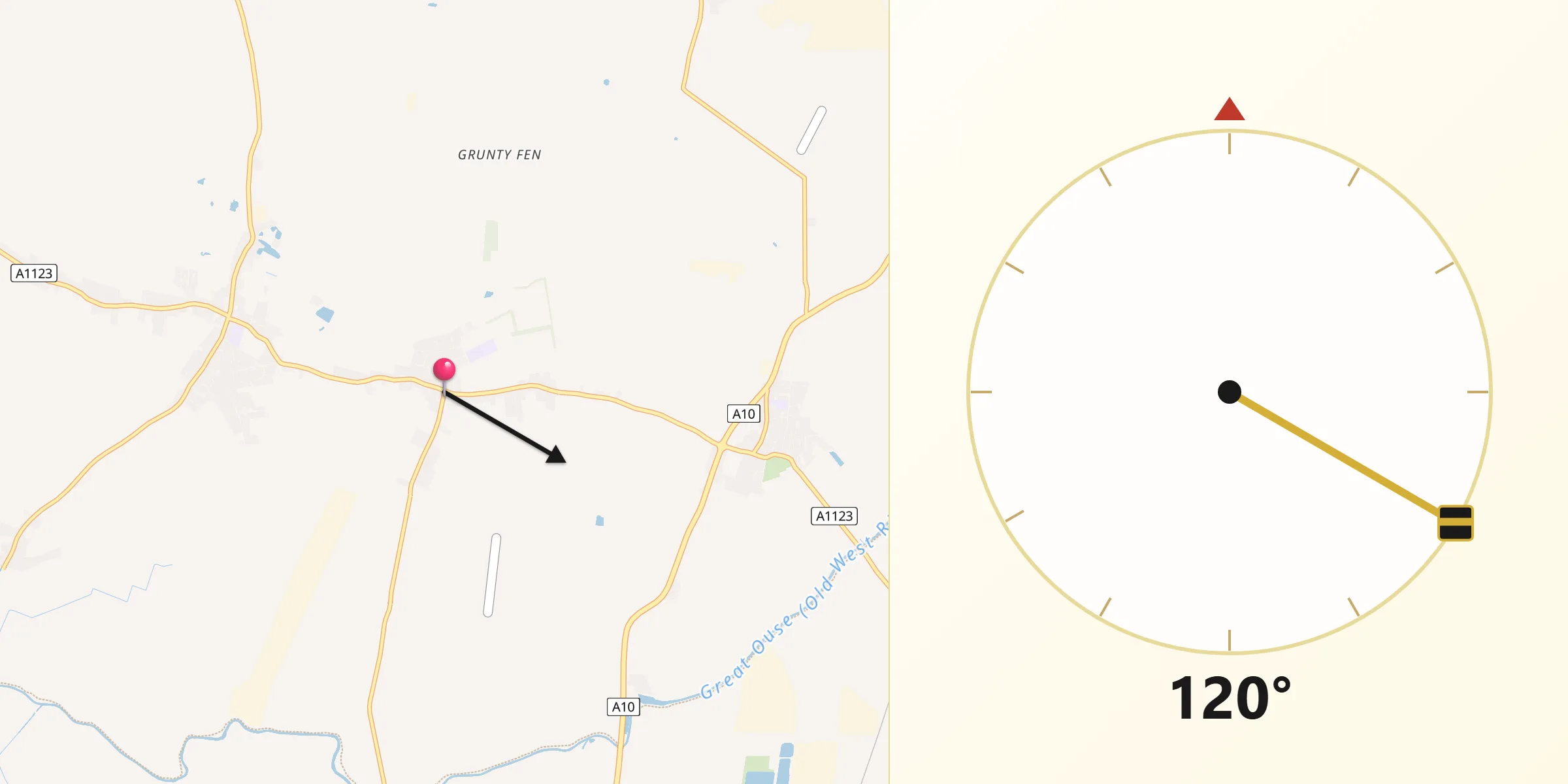 Qibla Direction from Wilburton