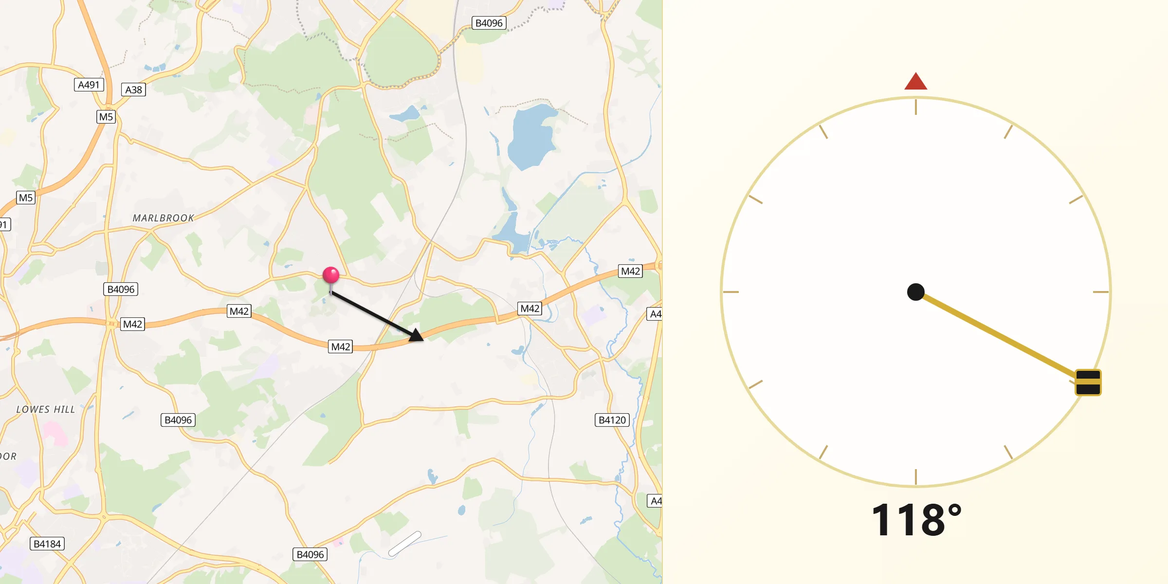 Qibla Direction from Barnt Green