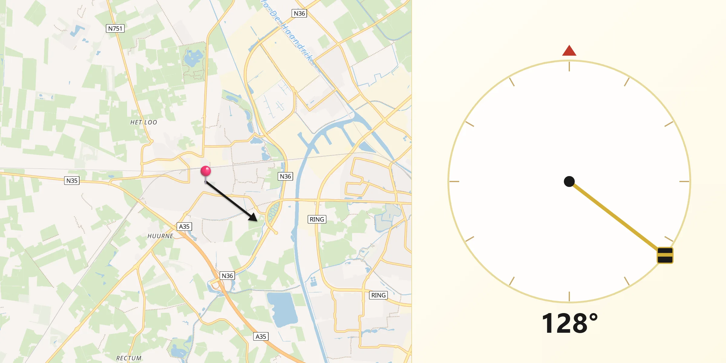 Qibla Richting vanaf Wierden