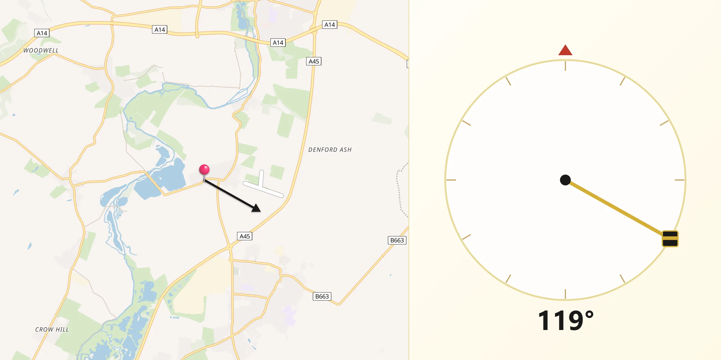 Qibla Direction from Ringstead