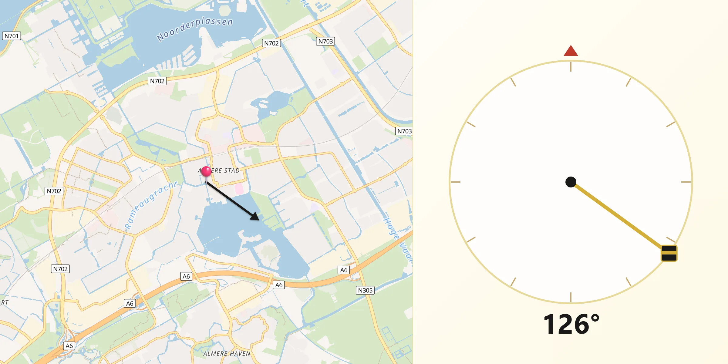 Kierunek Qibla z Almere Stad