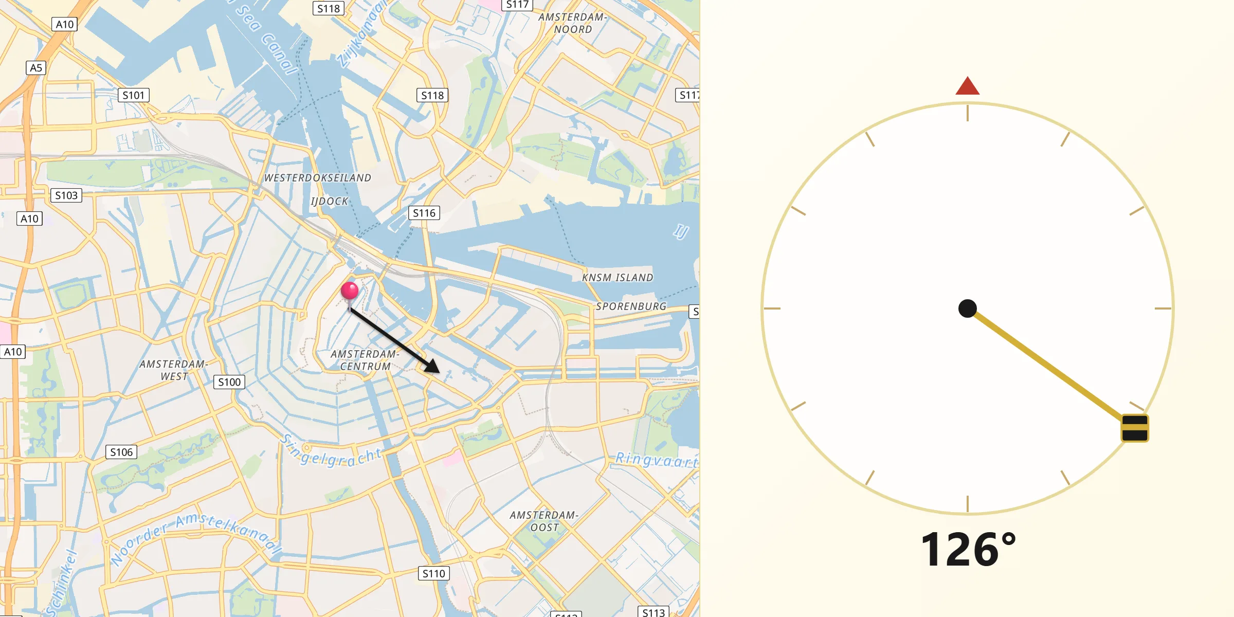 Qibla Richting vanaf De Wallen