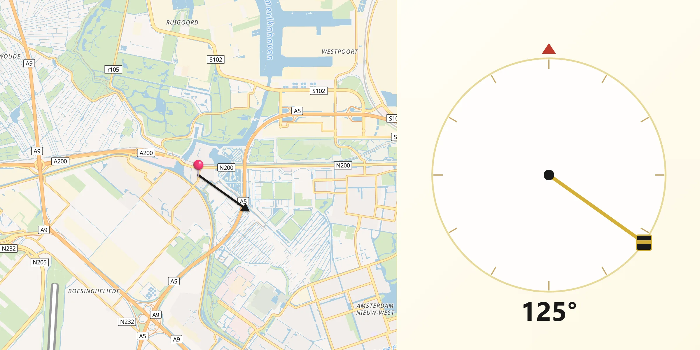 Qibla Richting vanaf Halfweg
