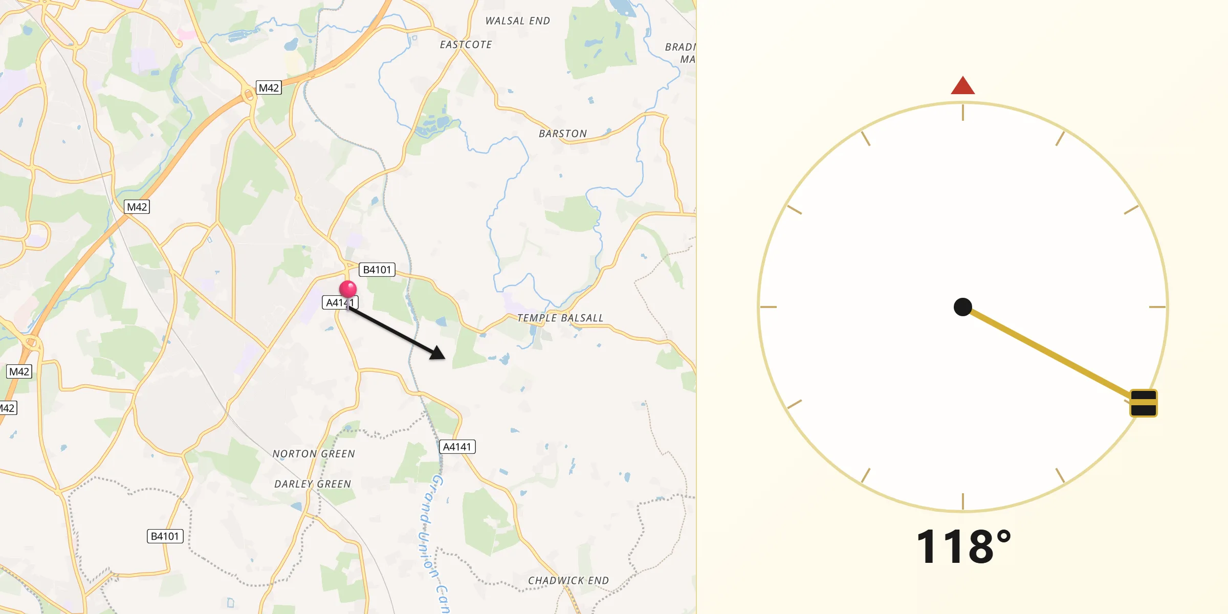 Qibla Direction from Knowle
