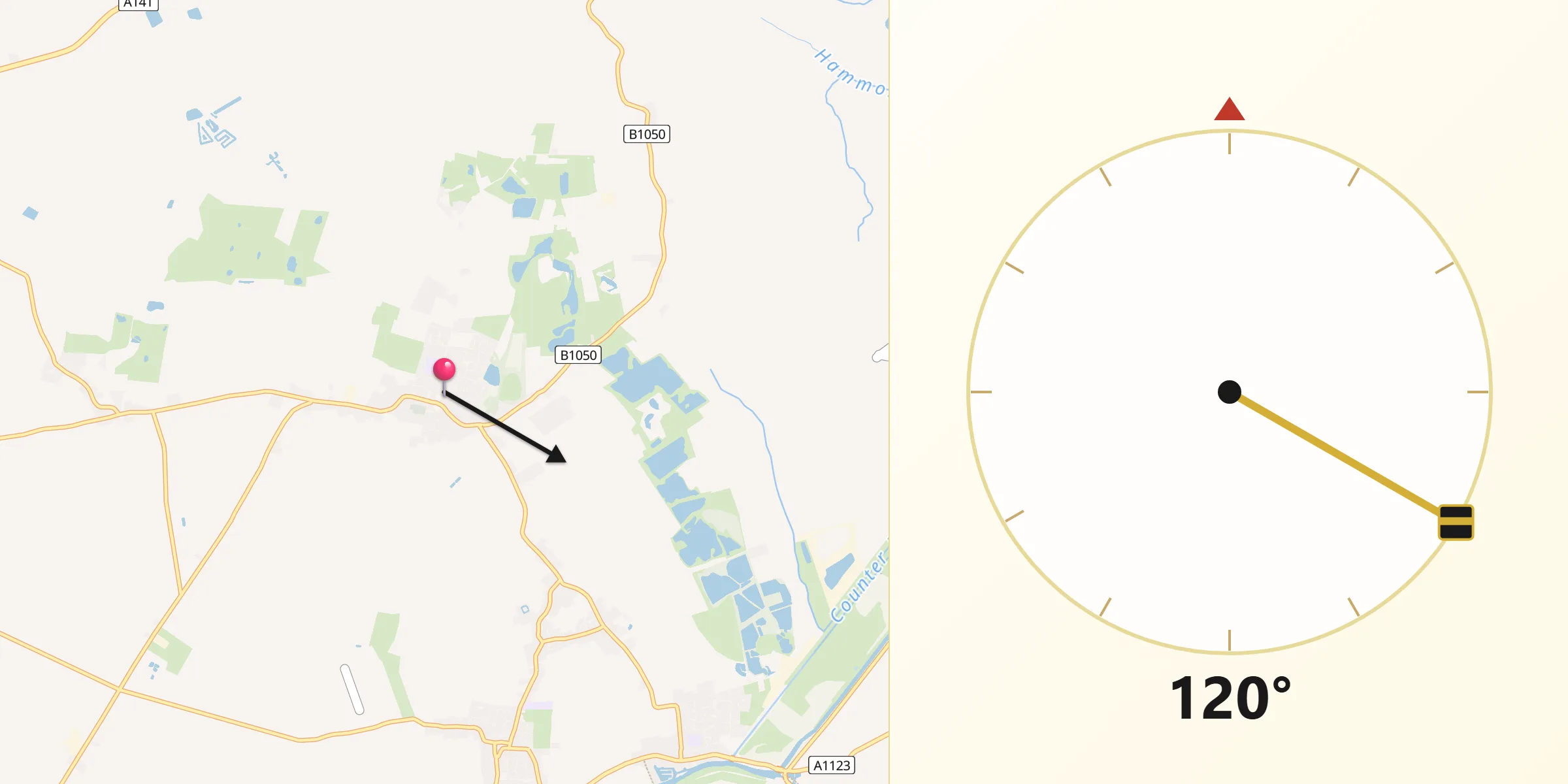 Qibla Direction from Somersham