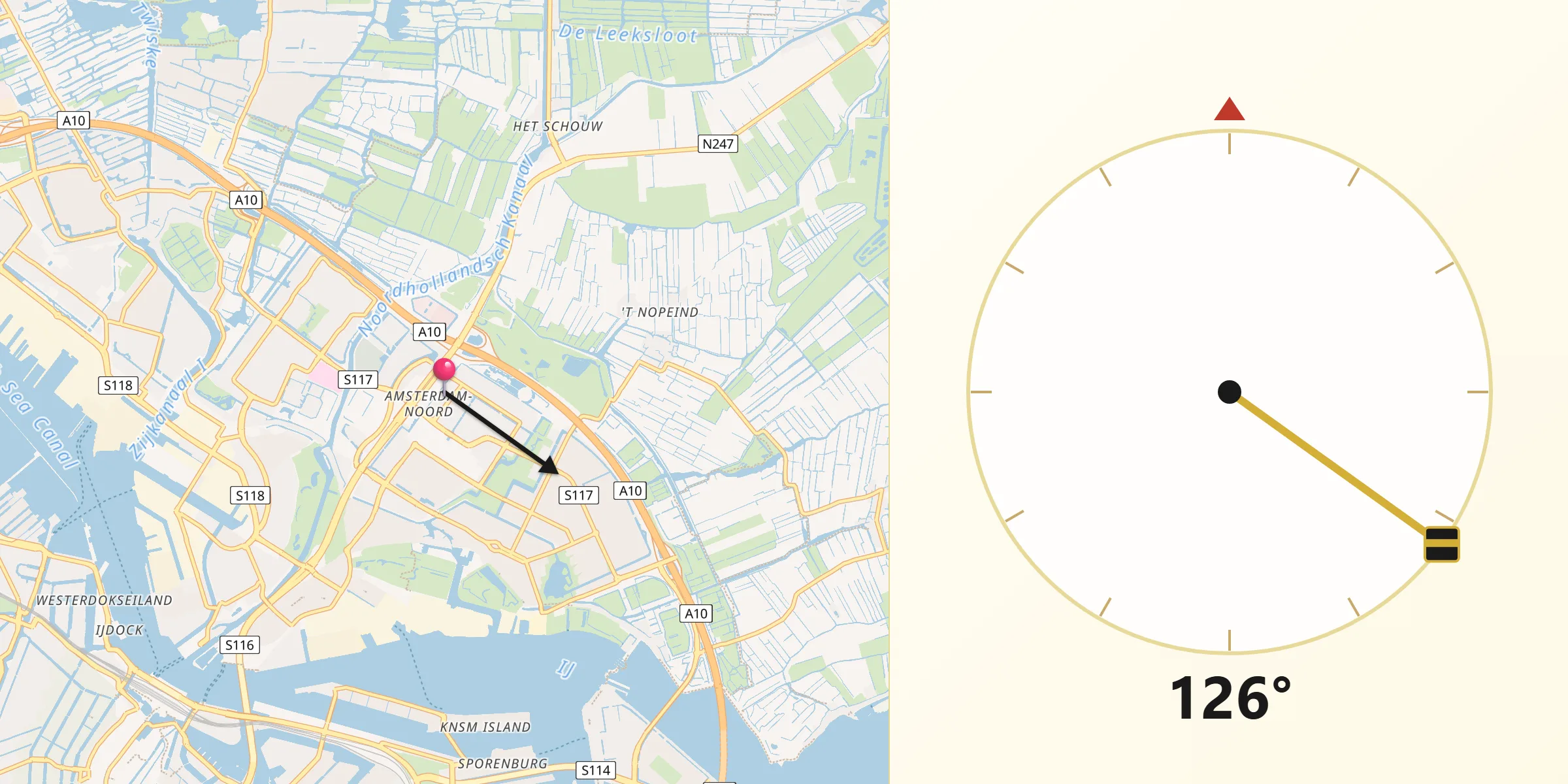 Qibla Richting vanaf Buikslotermeer