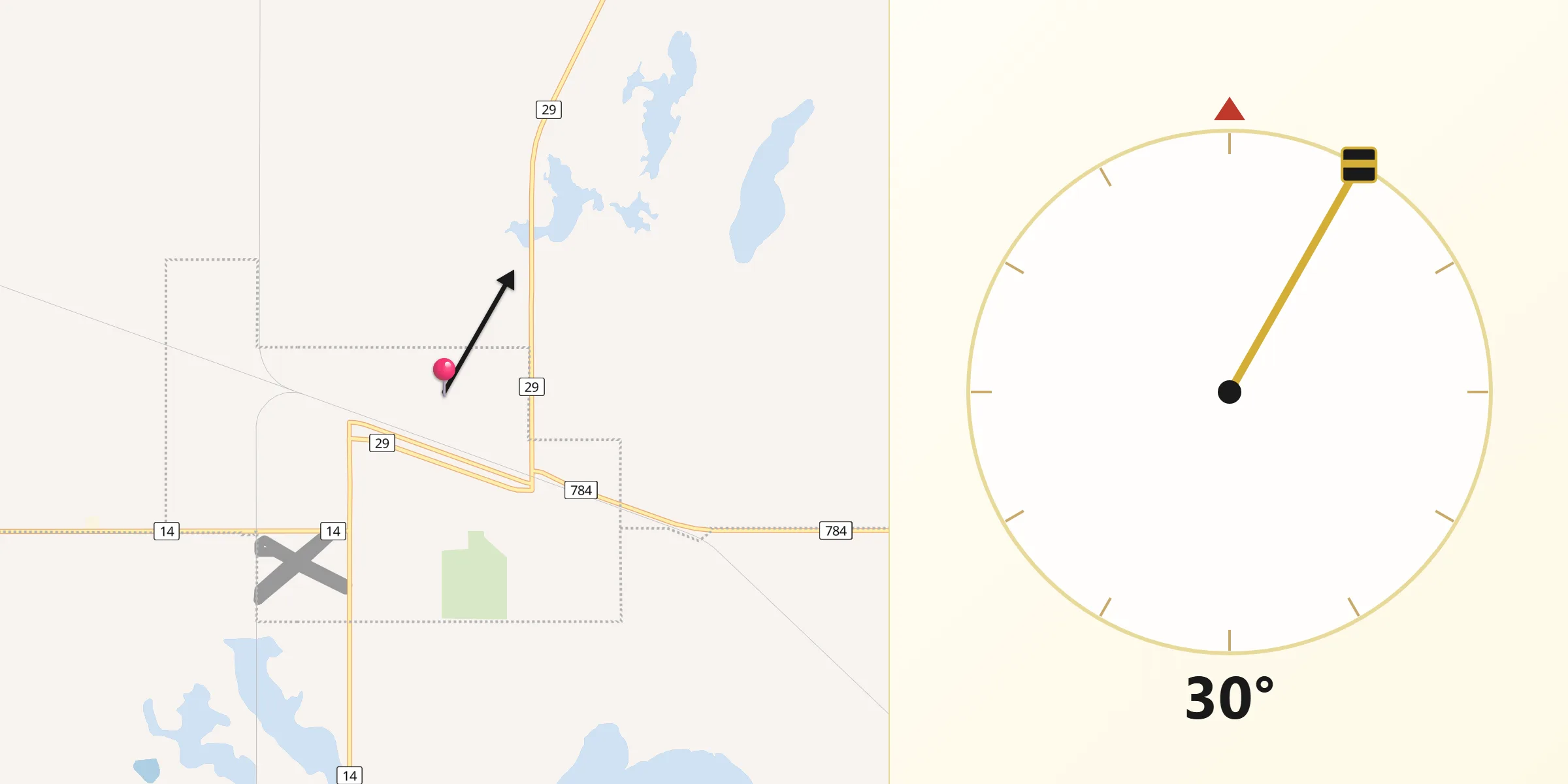 Qibla Direction from Wilkie