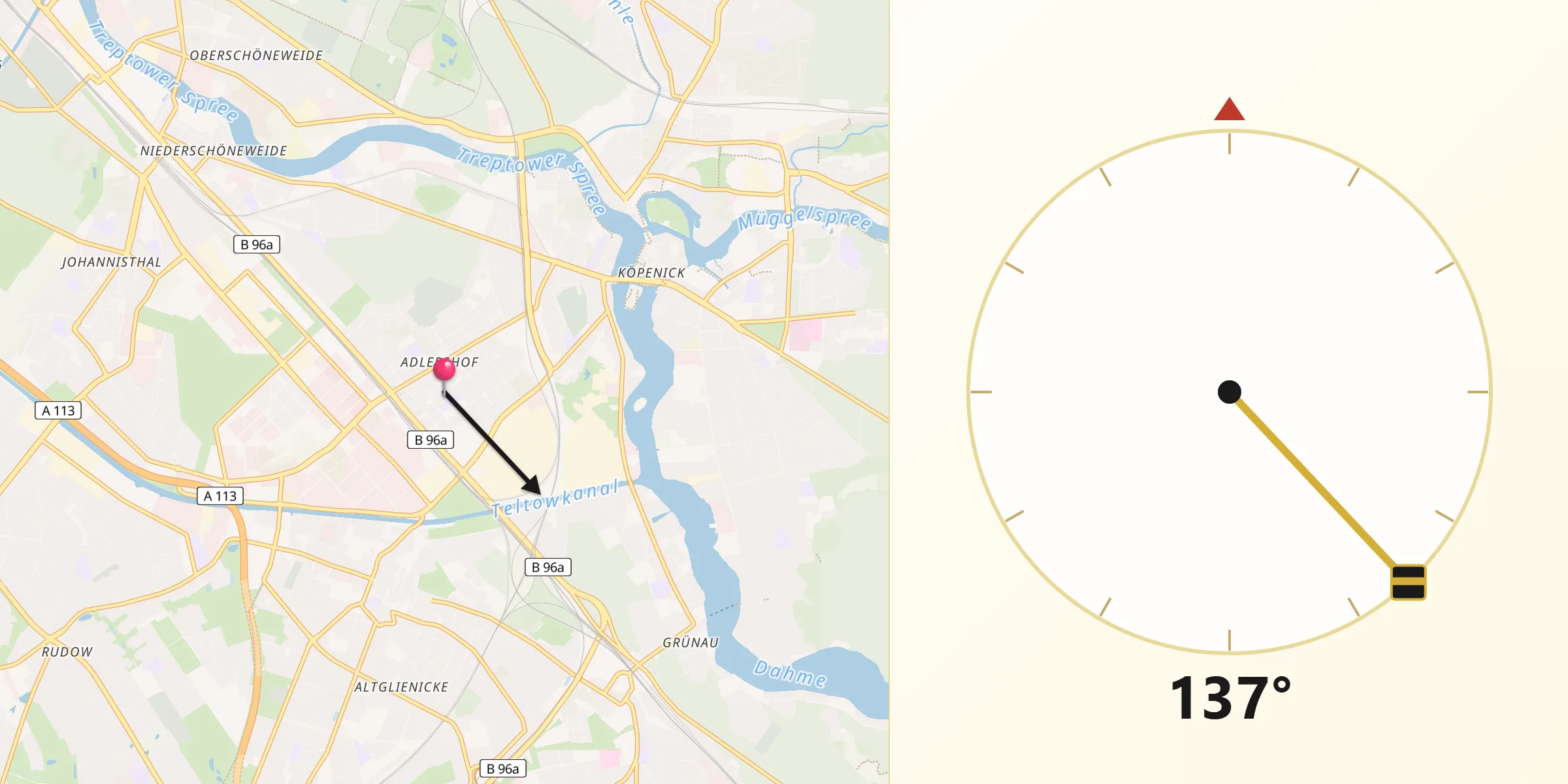Qibla-Richtung von Adlershof