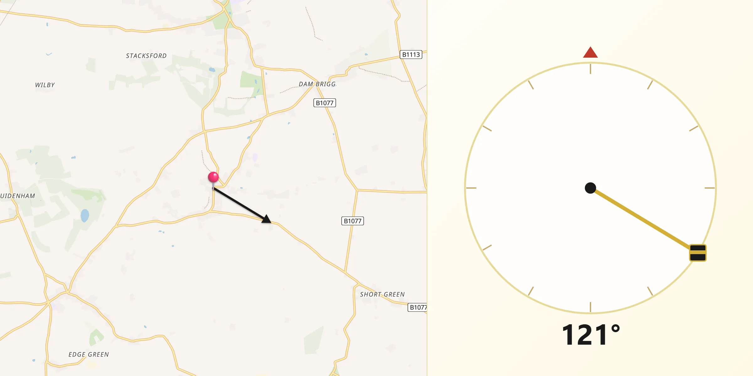 Qibla Direction from Banham