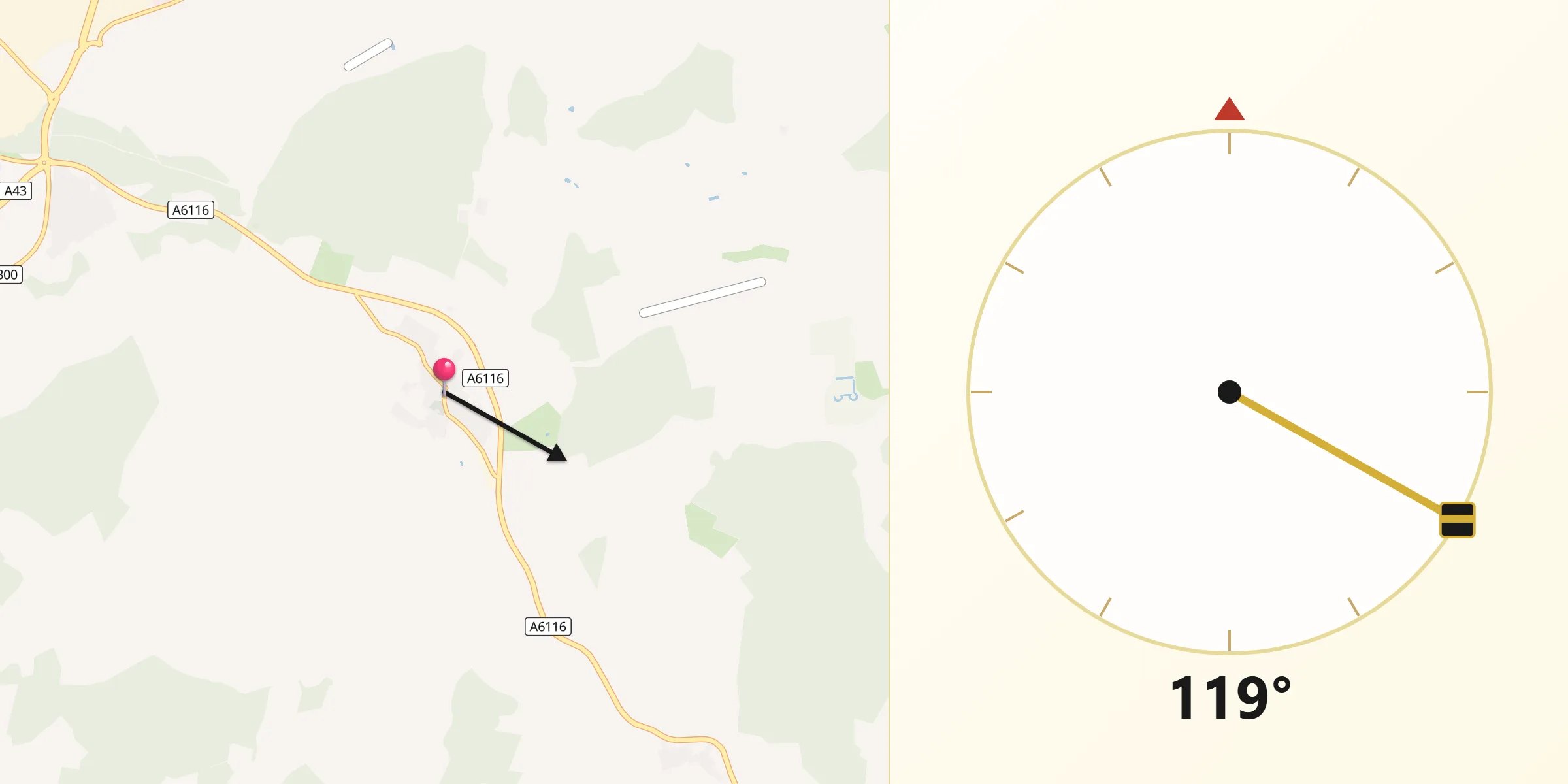 Qibla Direction from Brigstock