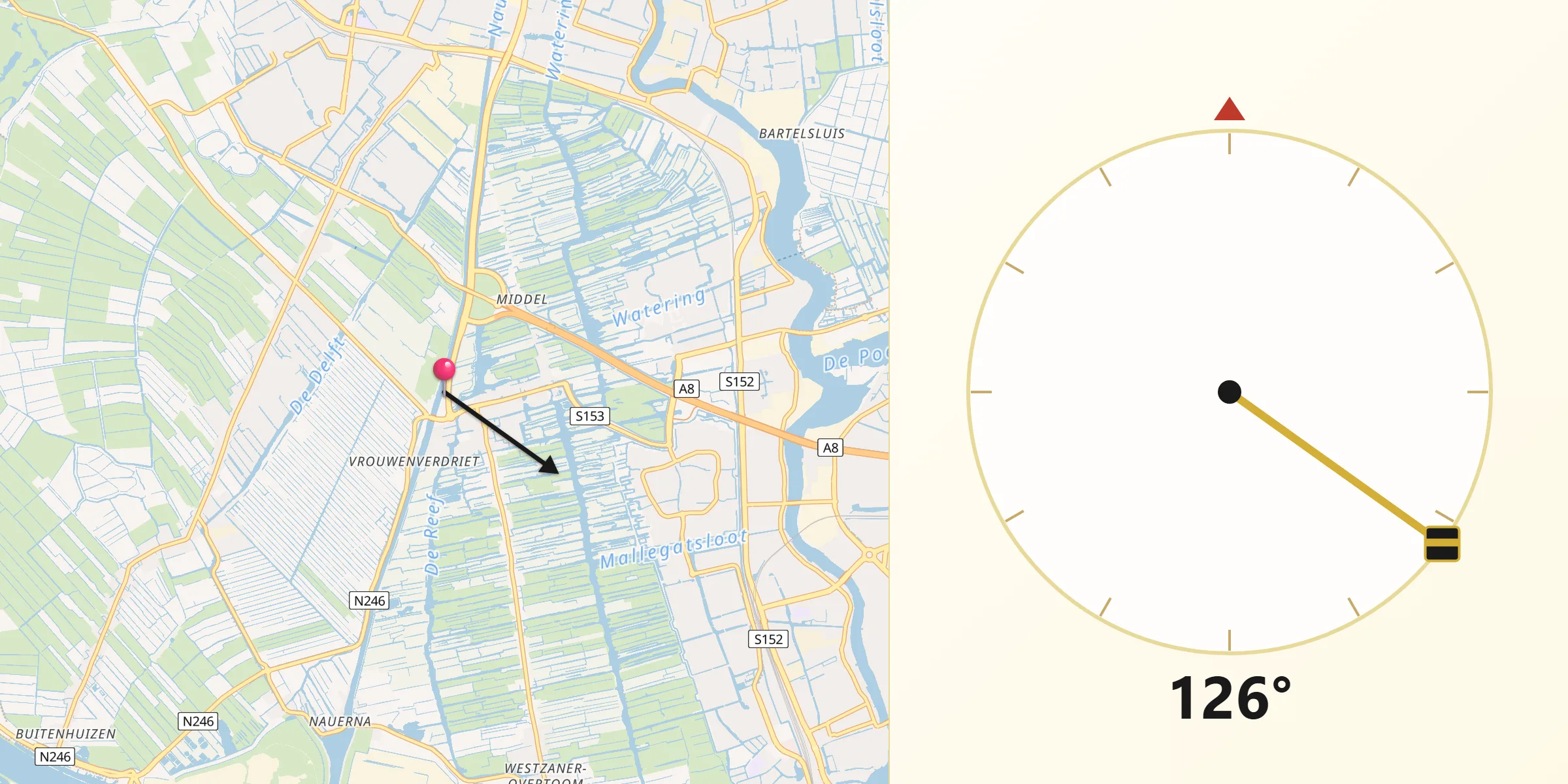 Qibla Richting vanaf Westzaan
