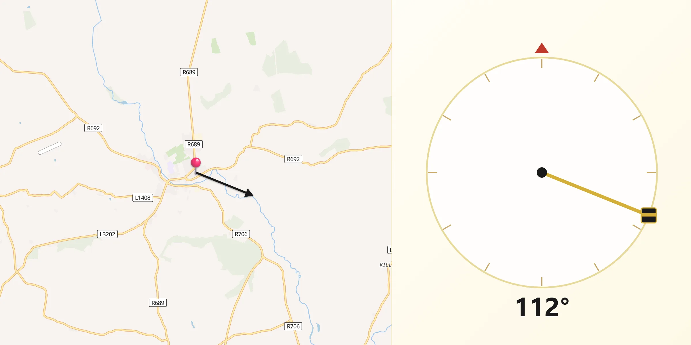 Qibla Direction from Fethard