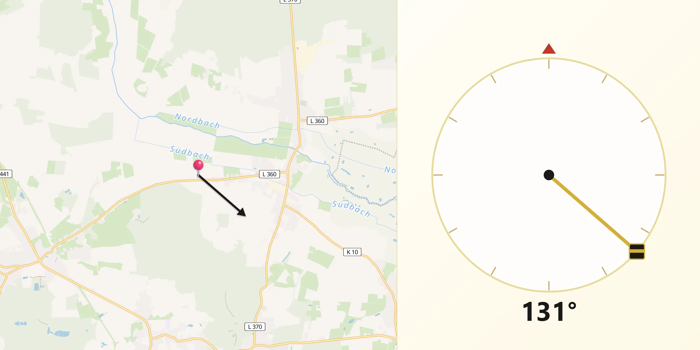 Qibla-Richtung von Rehburg-Loccum