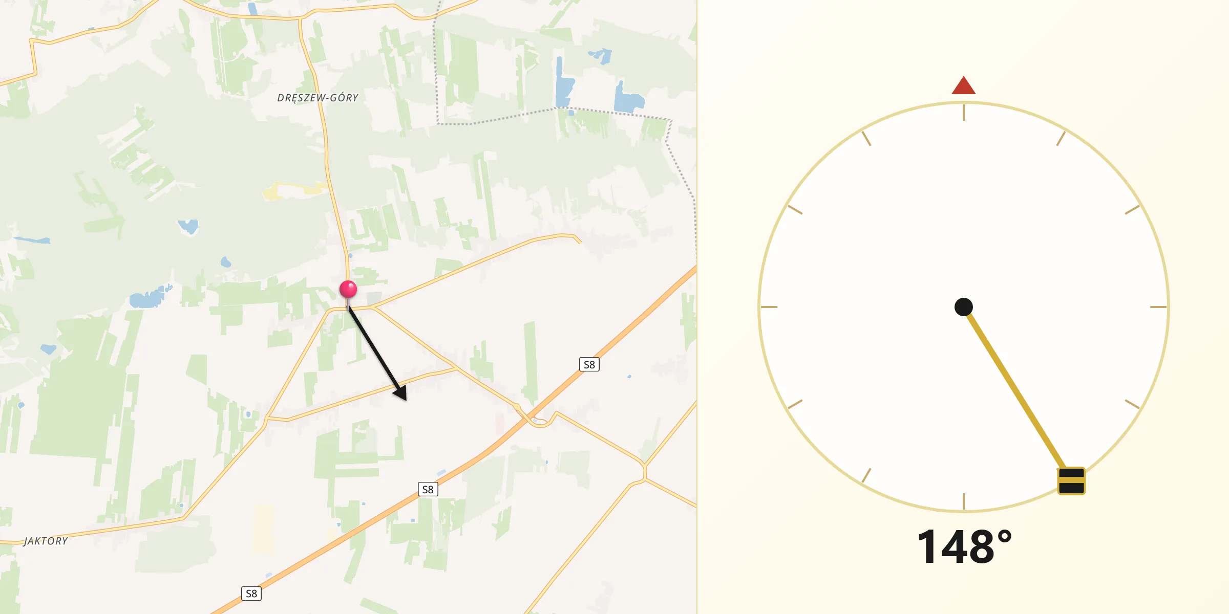 Kierunek Qibla z Dąbrówka