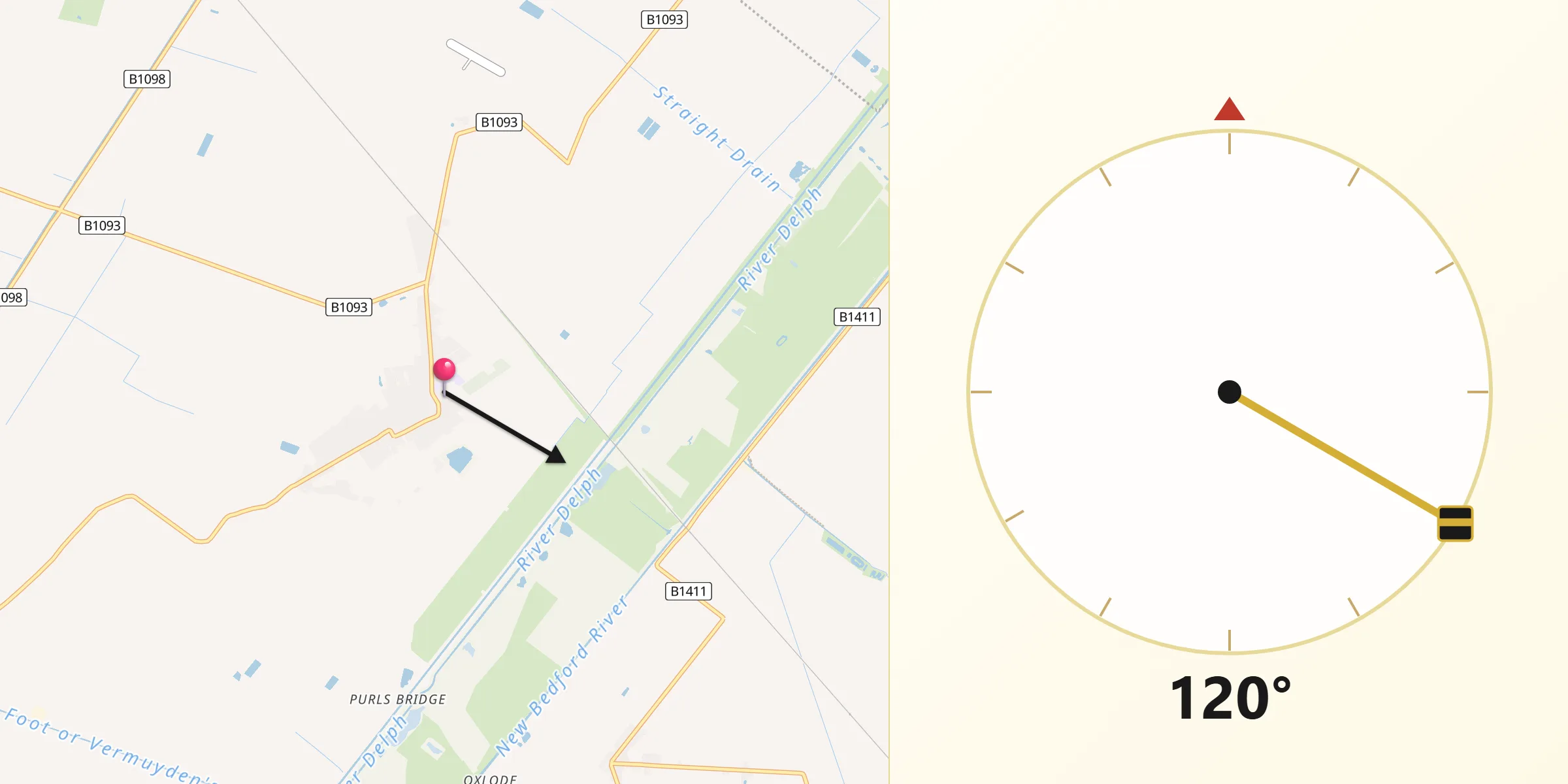Qibla Direction from Manea