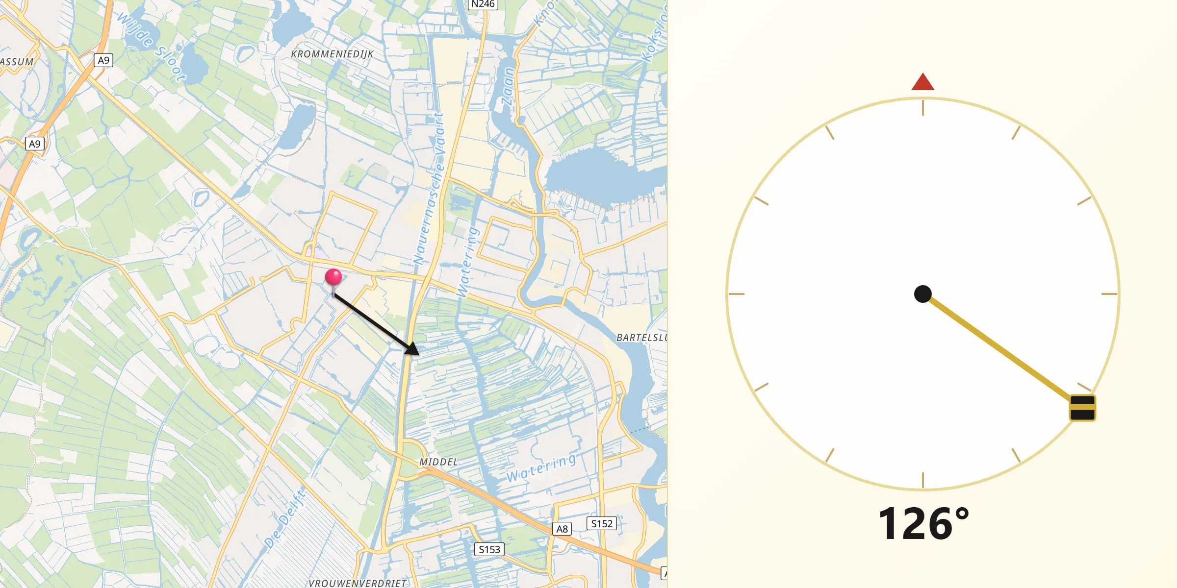 Qibla Richting vanaf Langeheit